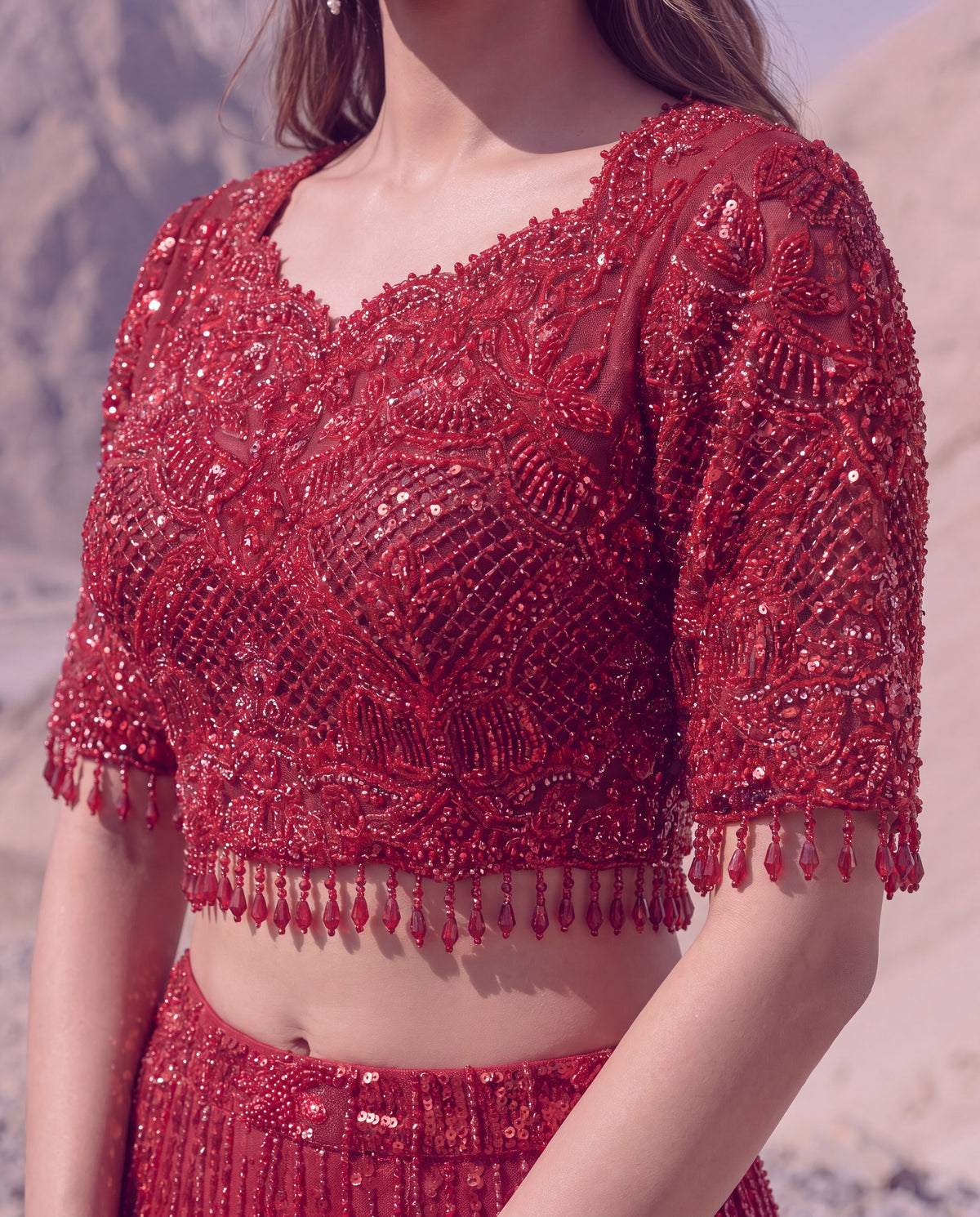 Unstitched Crimson Elan