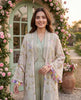 Unstitched Sage Blossom Silk Jumpsuit With Embroidered Jacket