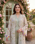 Sage Blossom Silk Jumpsuit With Embroidered Jacket