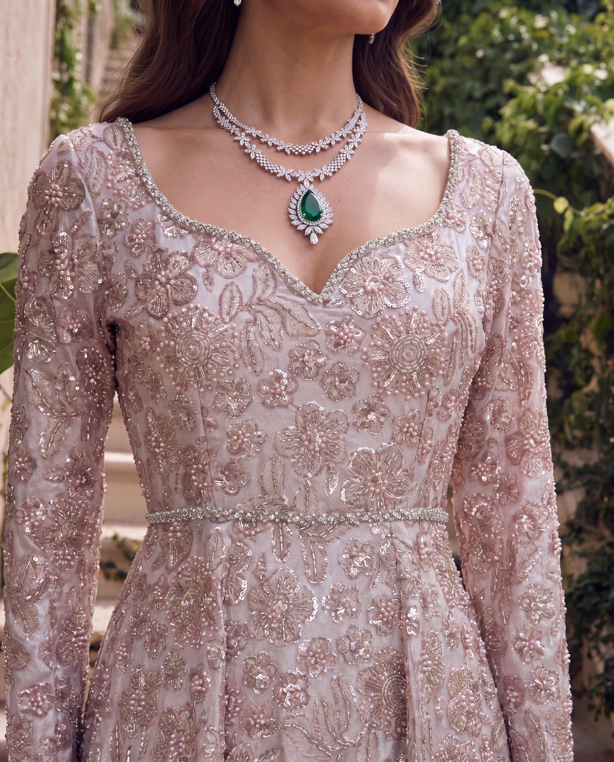 Unstitched Aurelle Net Embroidered Maxi
