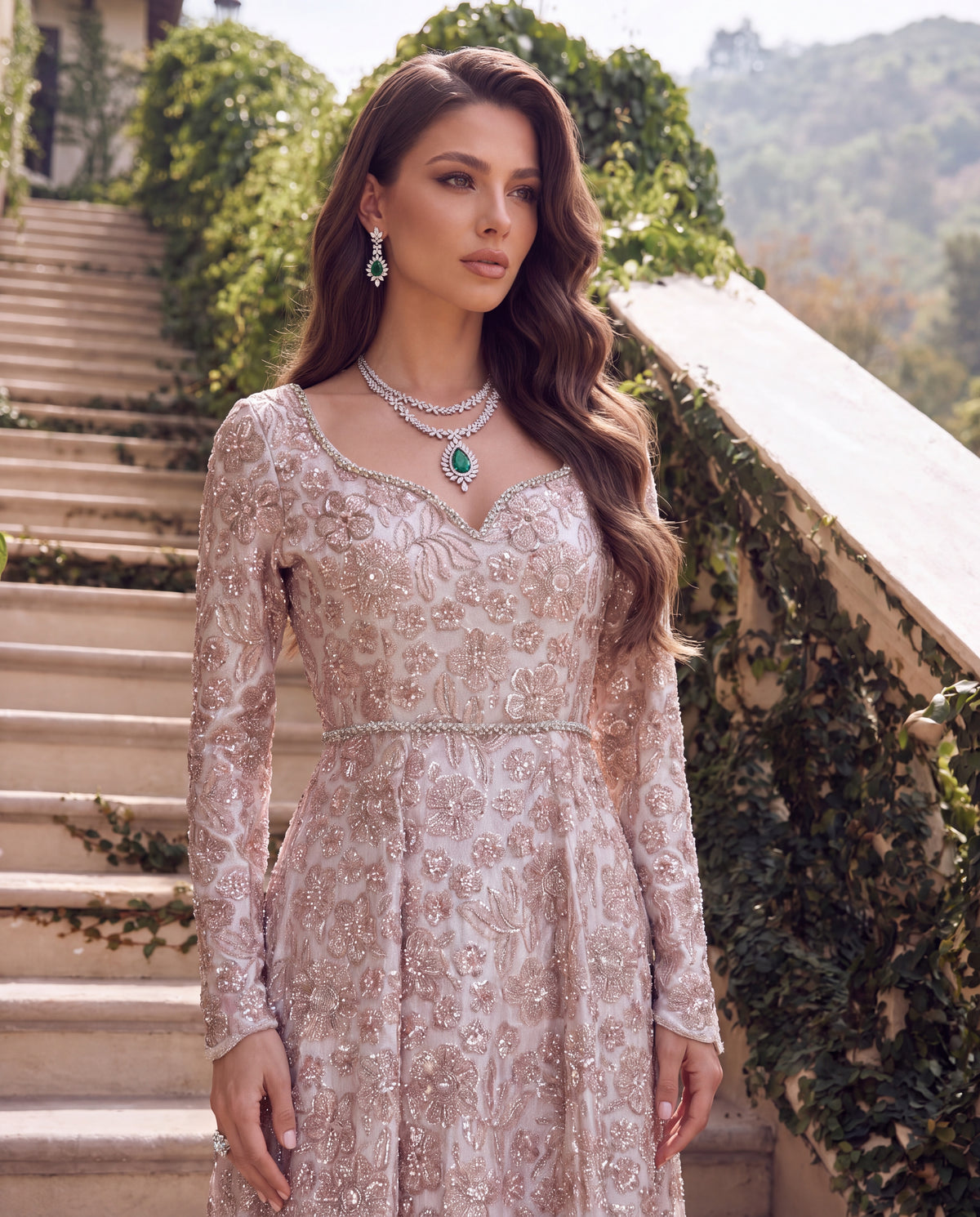 Unstitched Aurelle Net Embroidered Maxi
