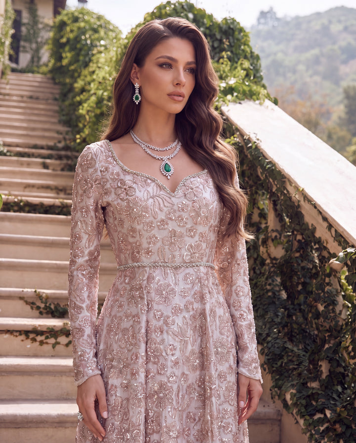 Unstitched Aurelle Net Embroidered Maxi