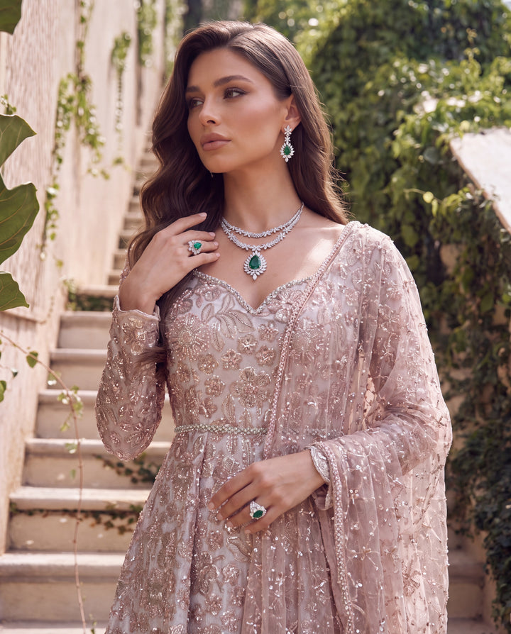 Unstitched Aurelle Net Embroidered Maxi