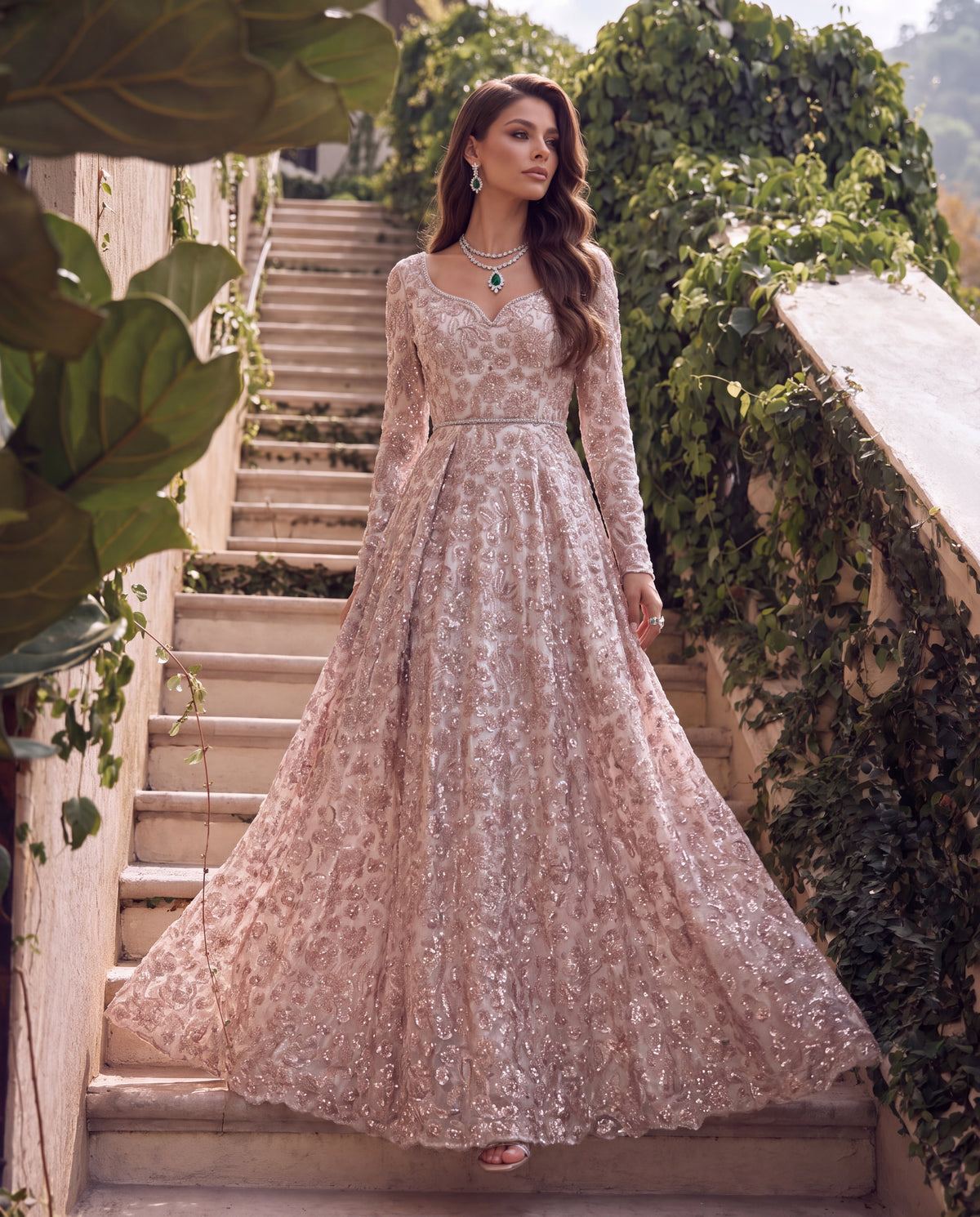 Unstitched Aurelle Net Embroidered Maxi