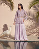 Lilac Mirage Organza Embroidered Jacket Set