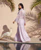 Lilac Mirage Organza Embroidered Jacket Set