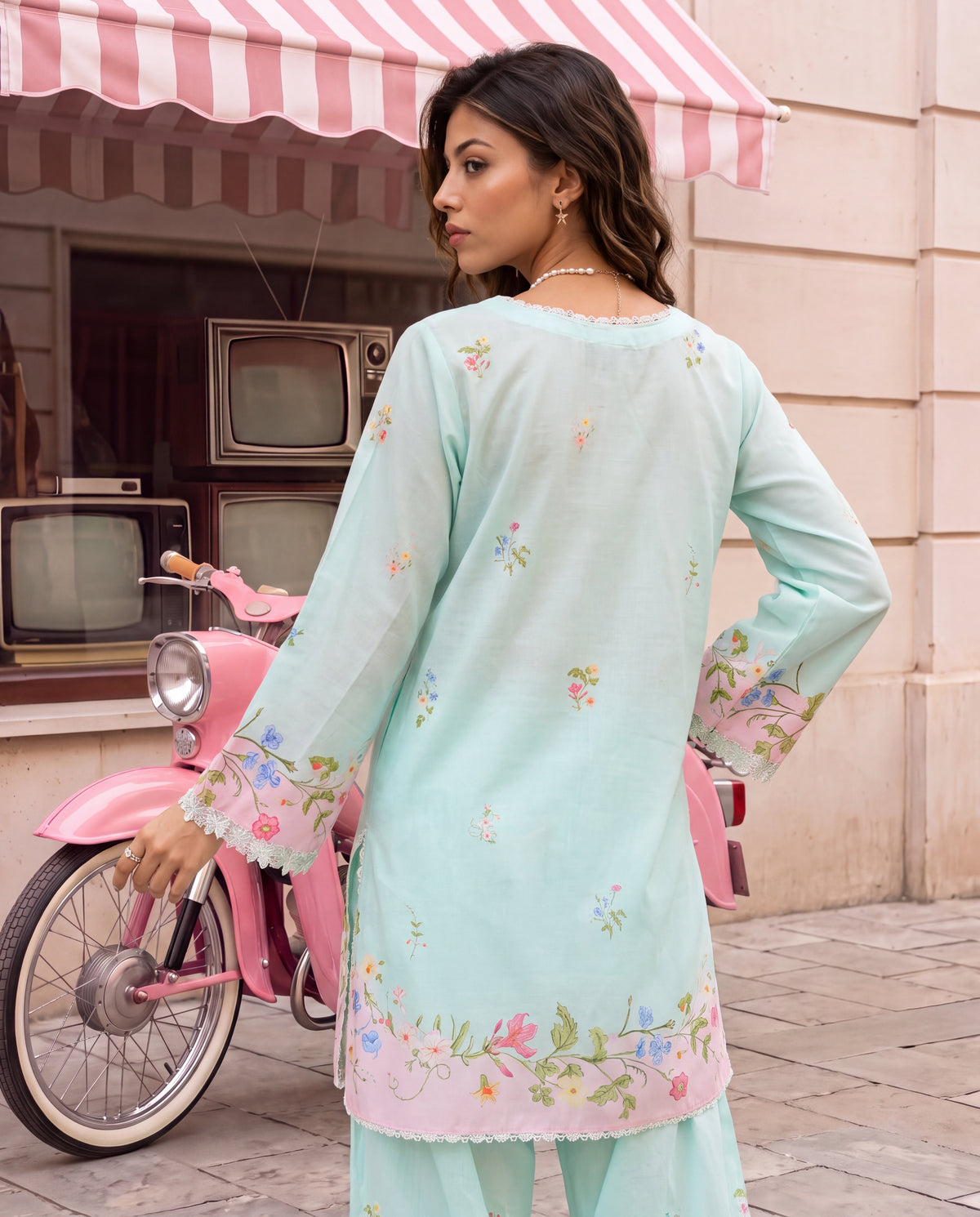 Aqua Mint Blossom (RTW 2PC)
