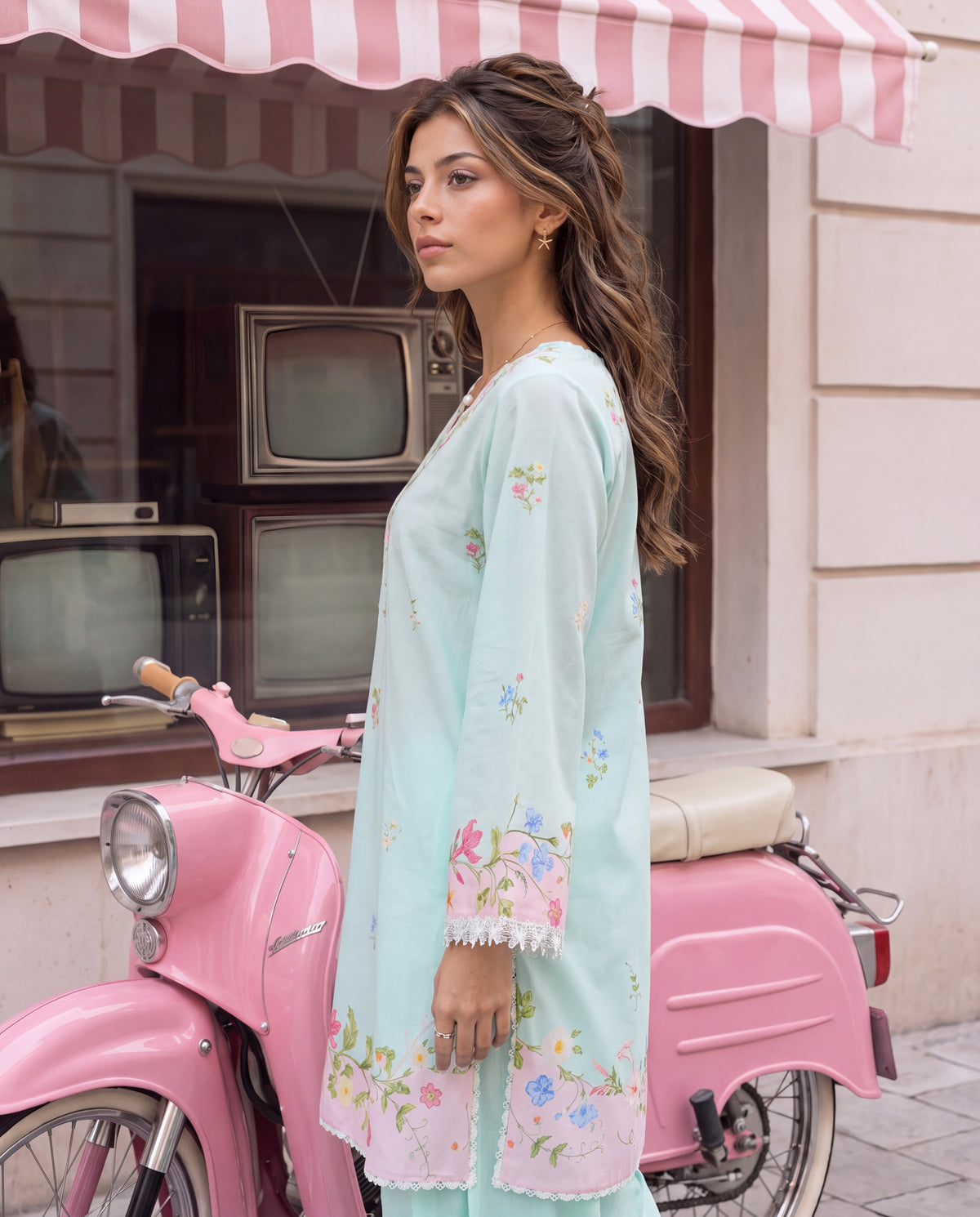 Aqua Mint Blossom (RTW 2PC)