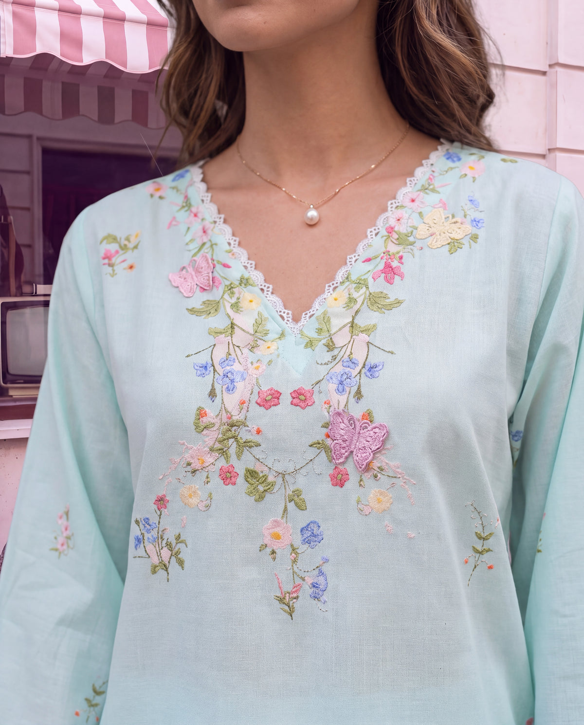 Aqua Mint Blossom (RTW 2PC)