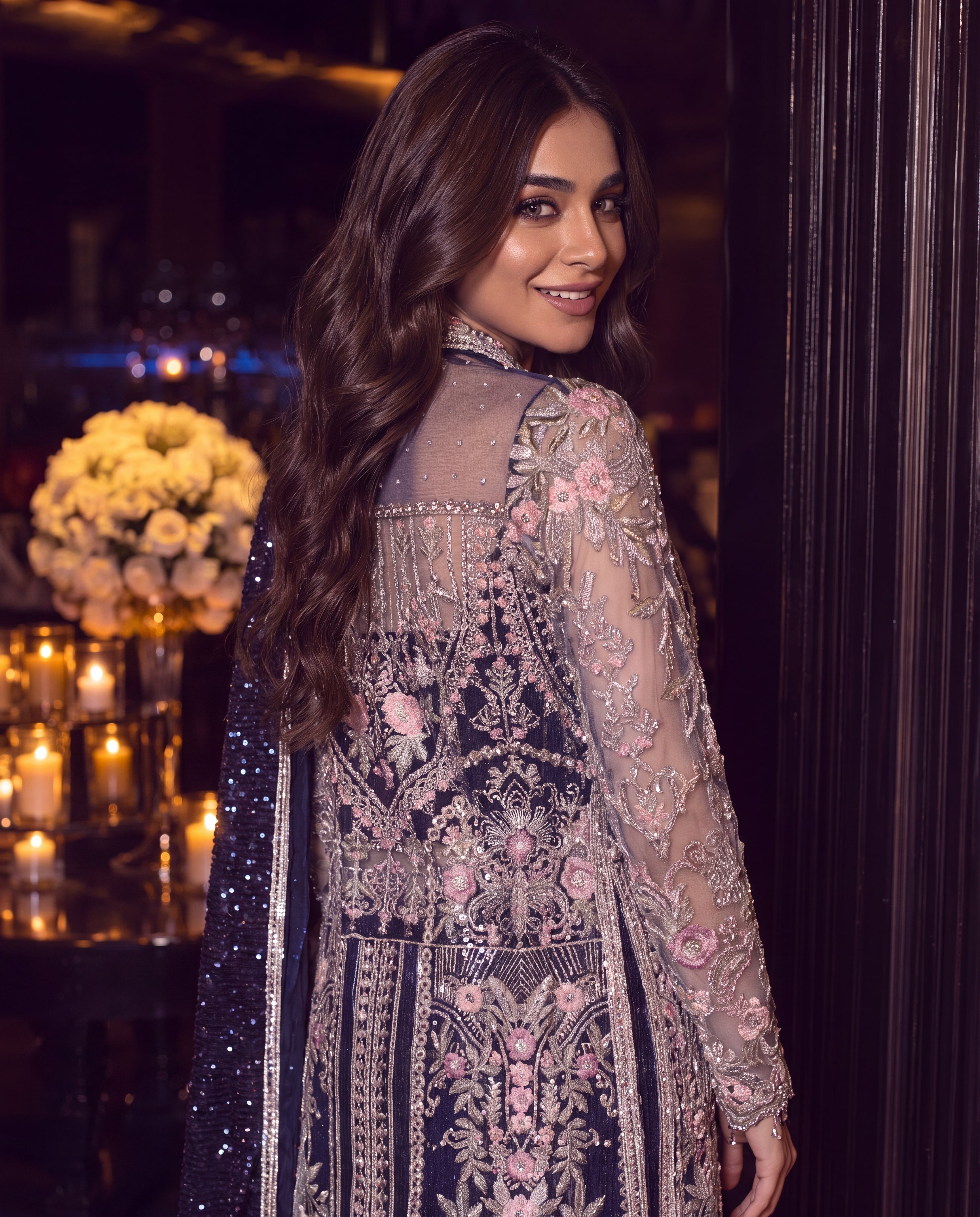 The Midnight Eclipse Fusion Lehenga Saree