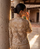 The Gilded Amber Organza Jacket & Pleated Skirt Set