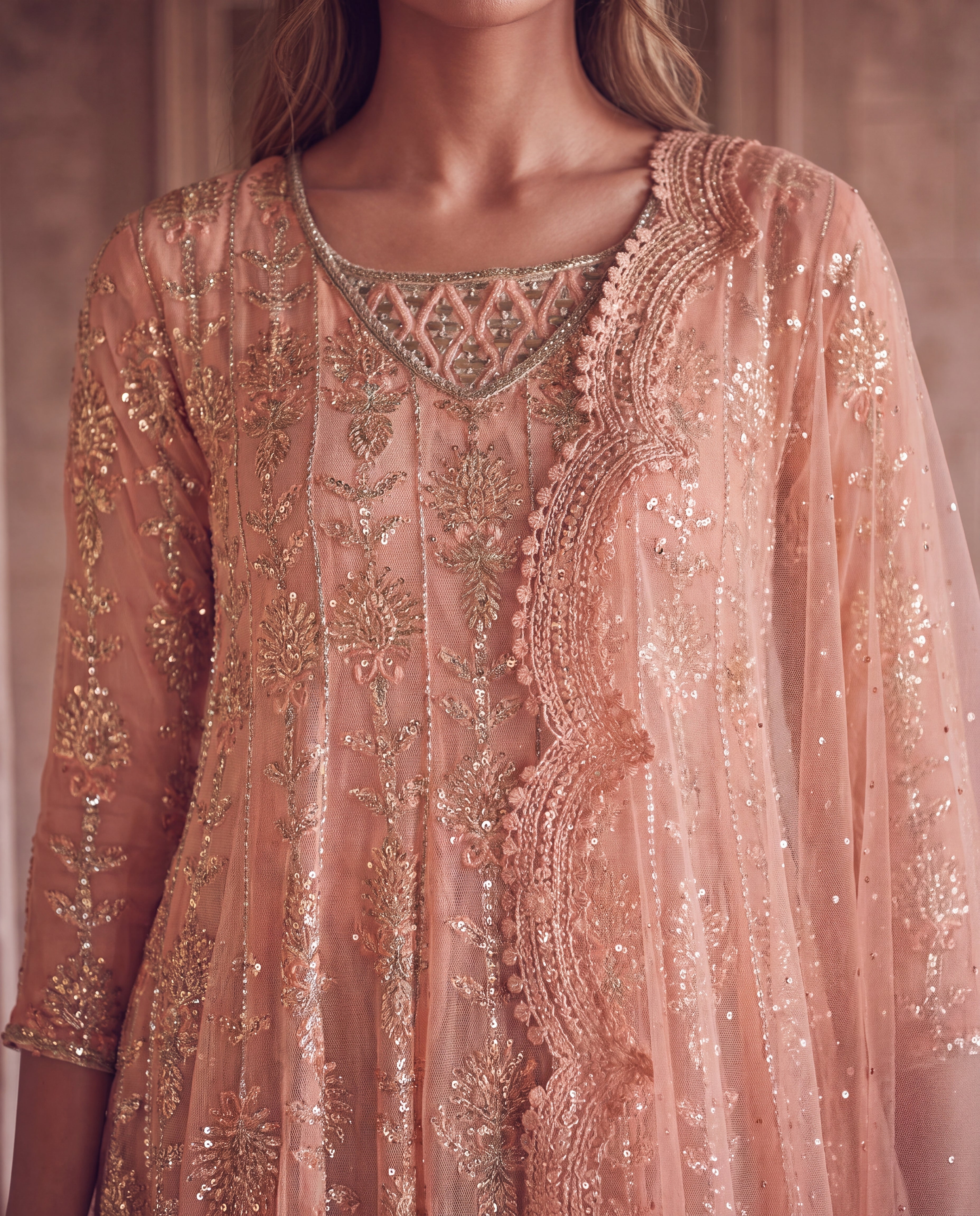 Peach Royale Anarkali