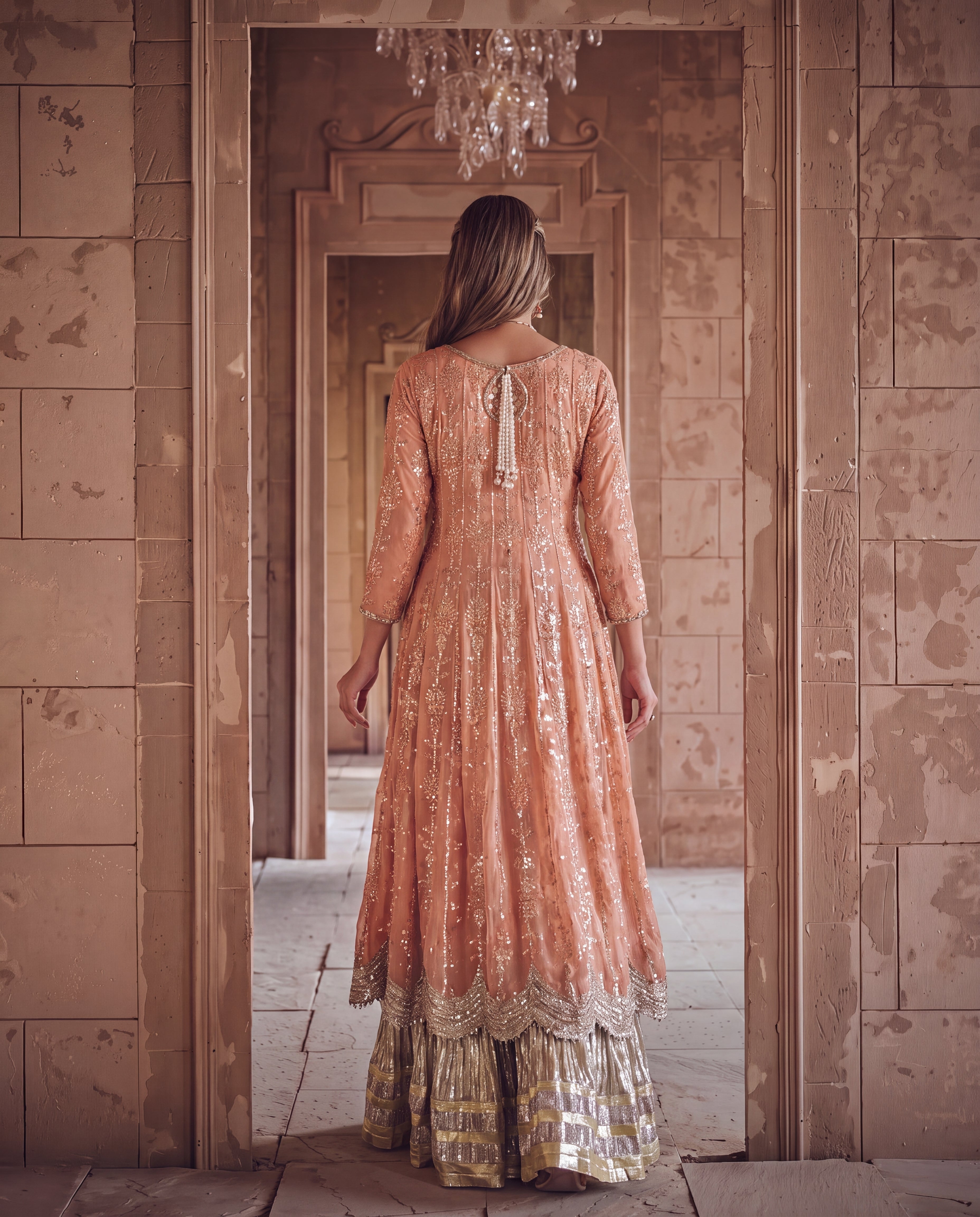 Peach Royale Anarkali
