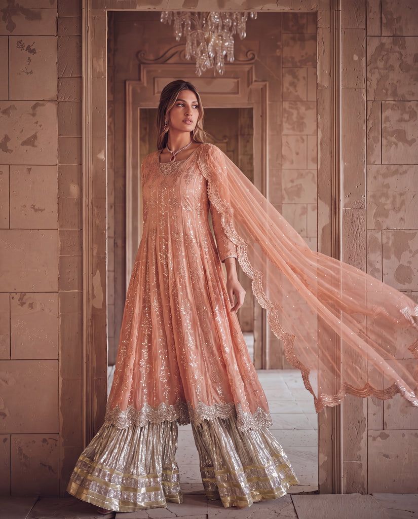 Peach Royale Anarkali