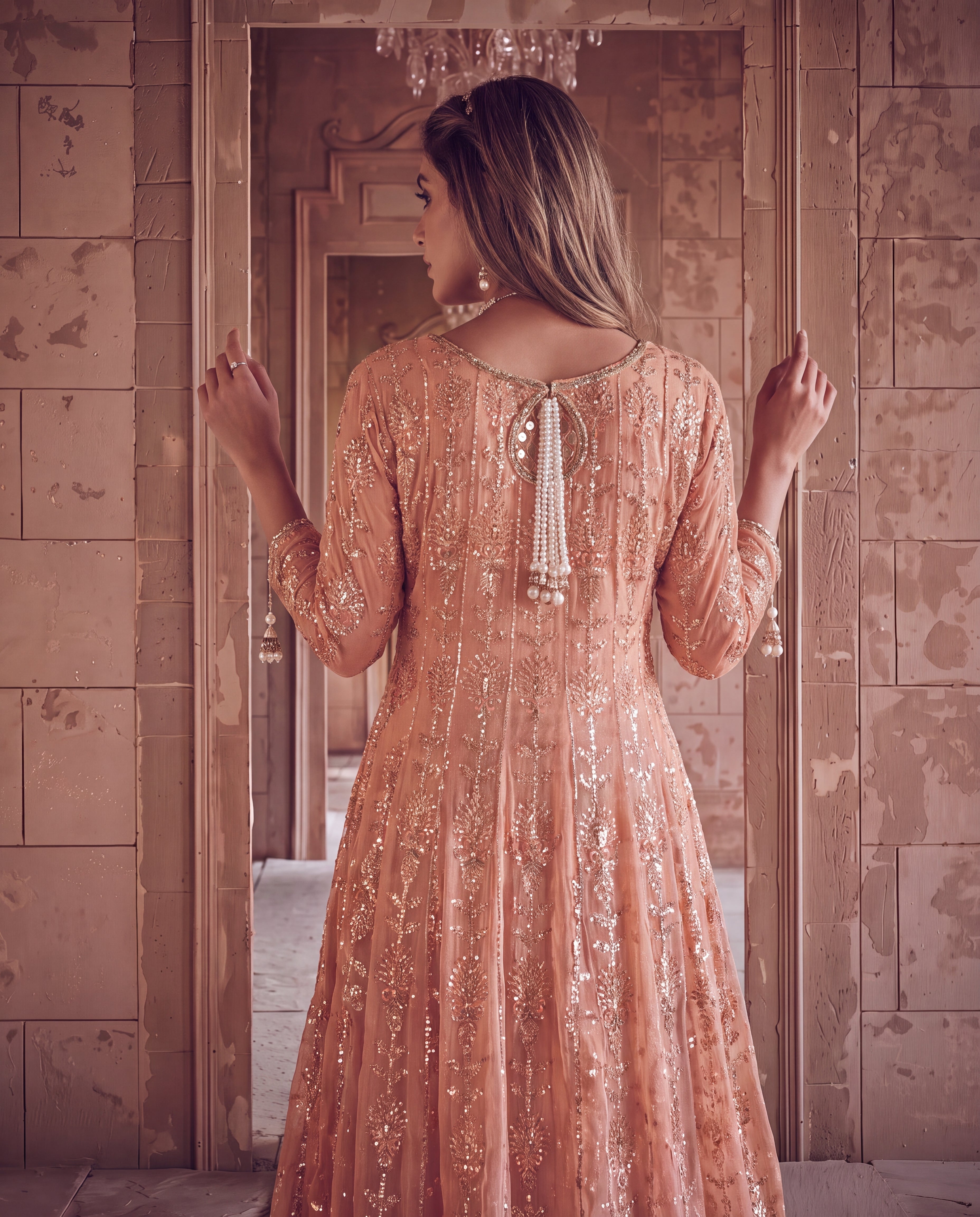 Peach Royale Anarkali