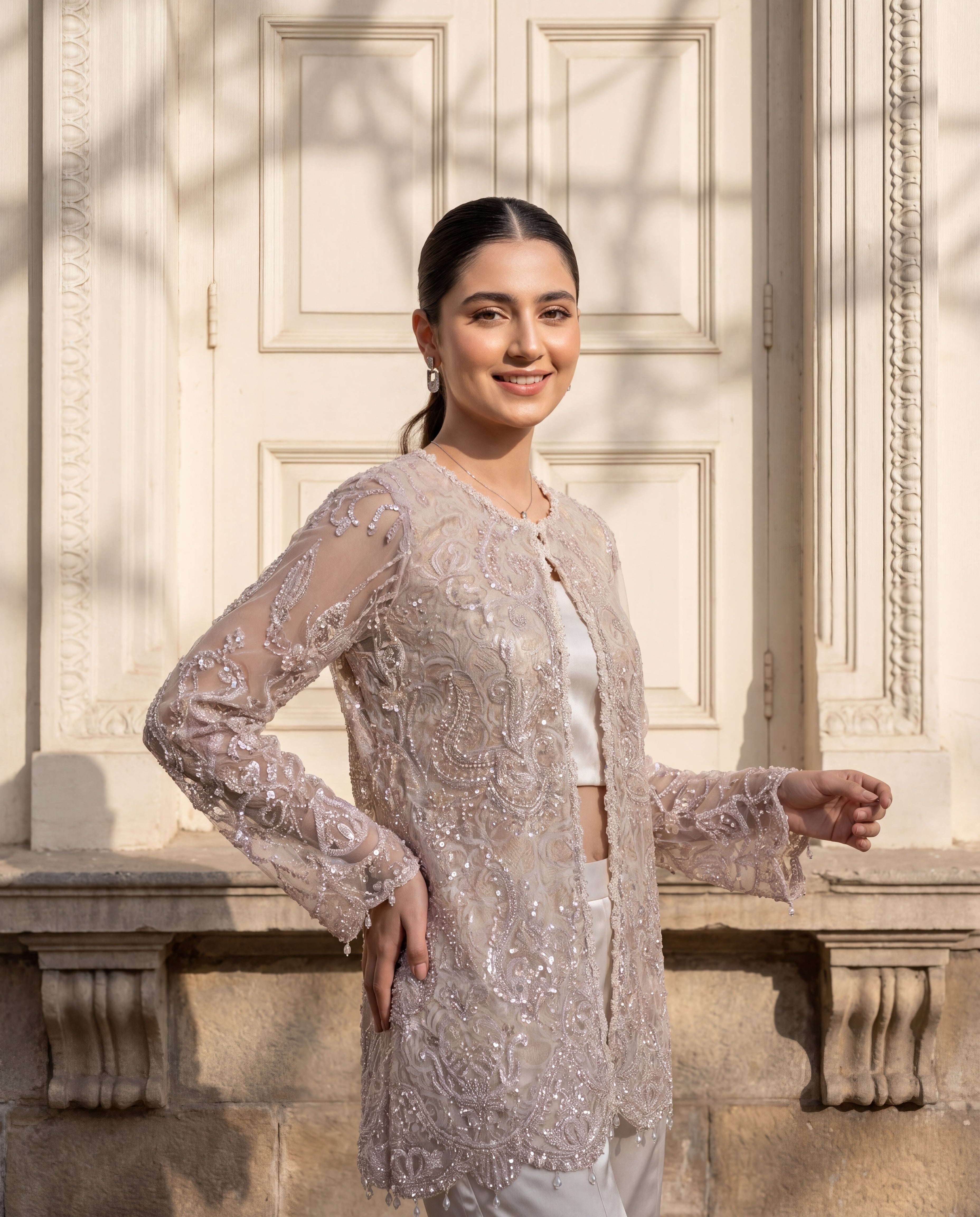 Elysian Pearl Shrug Set