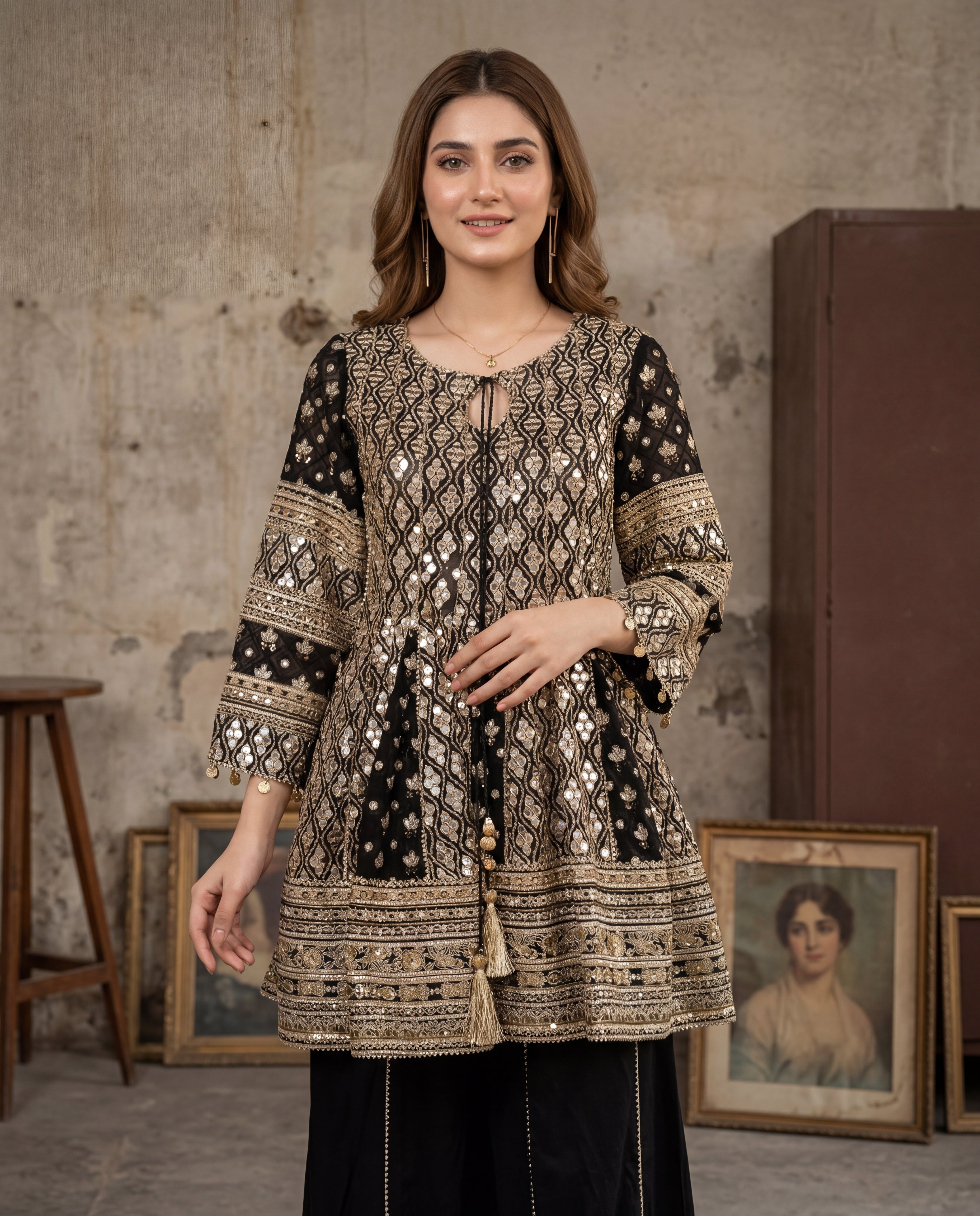 The Zariyah Mirror Peplum & Dhaka Ensemble