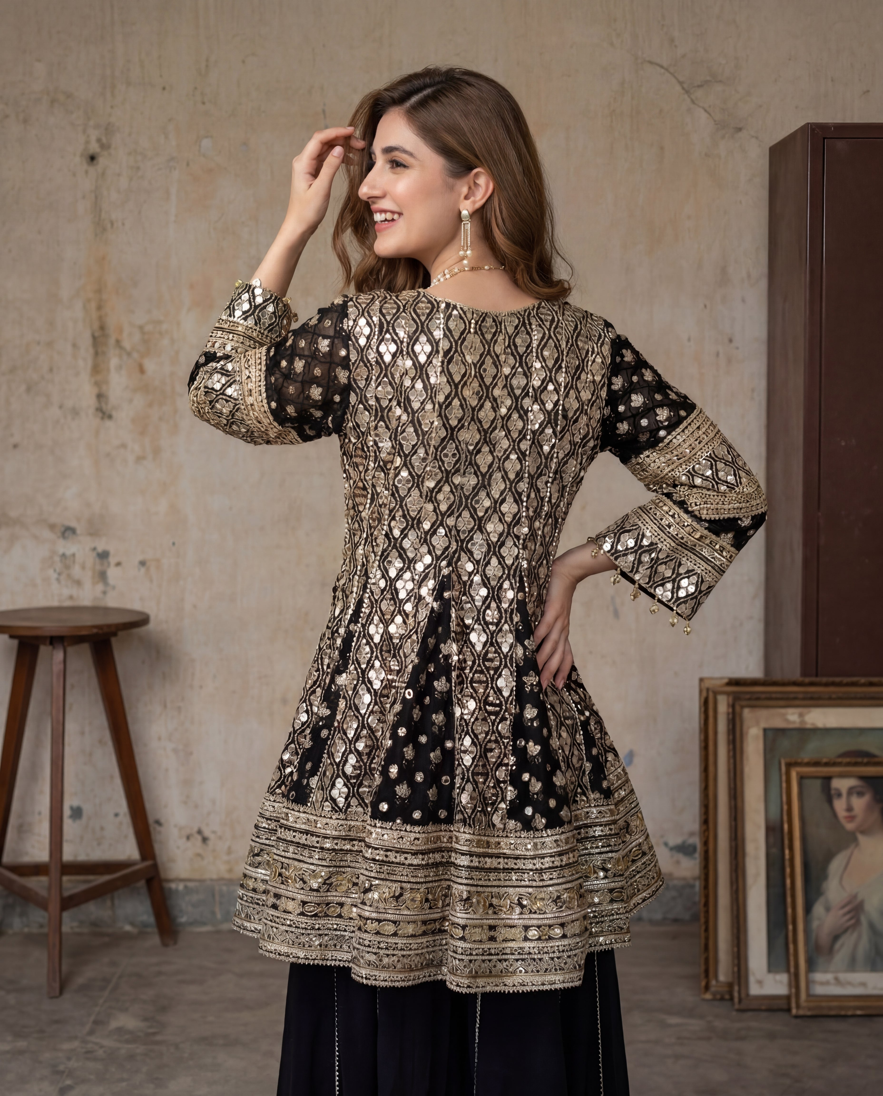 The Zariyah Mirror Peplum & Dhaka Ensemble