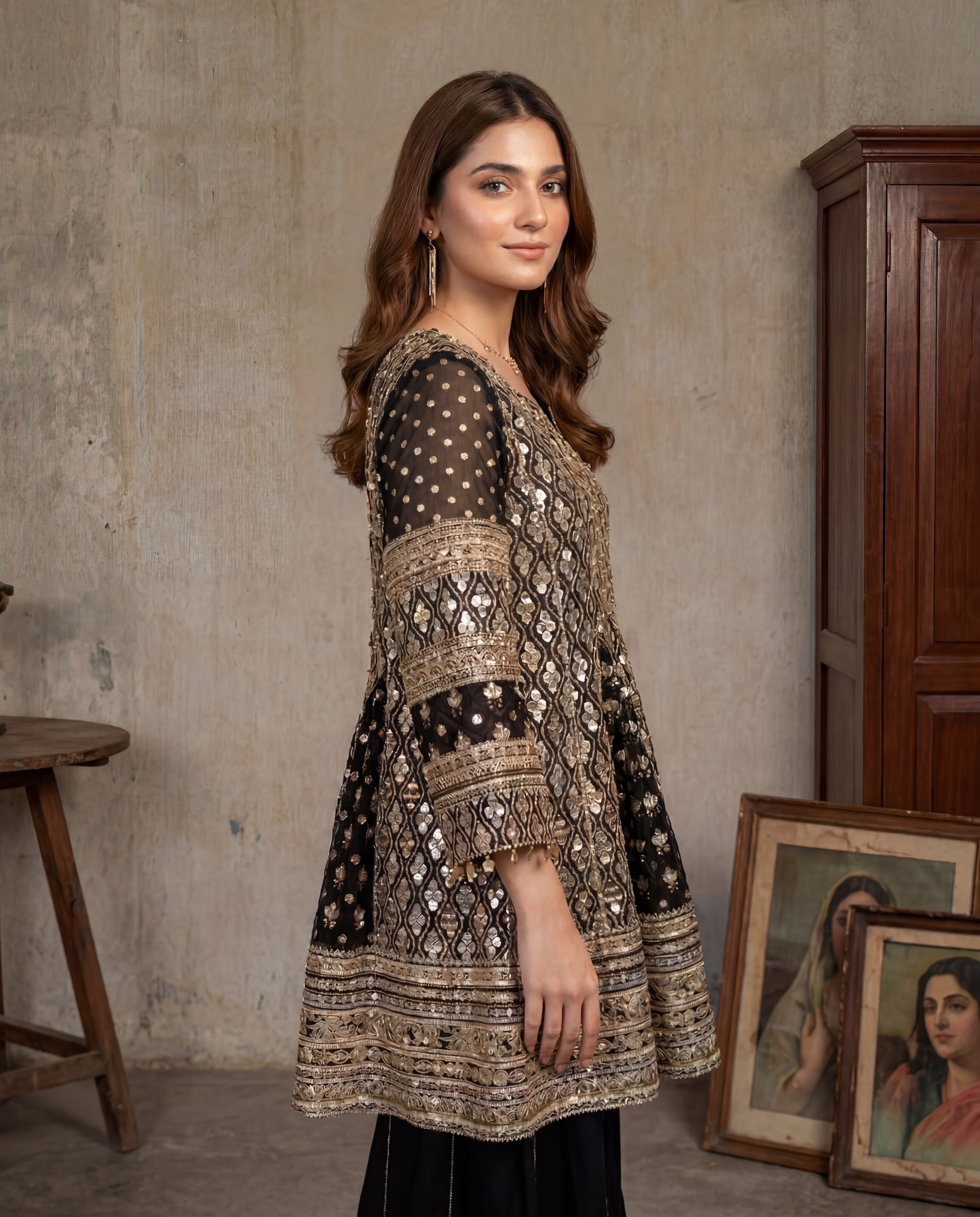 The Zariyah Mirror Peplum & Dhaka Ensemble