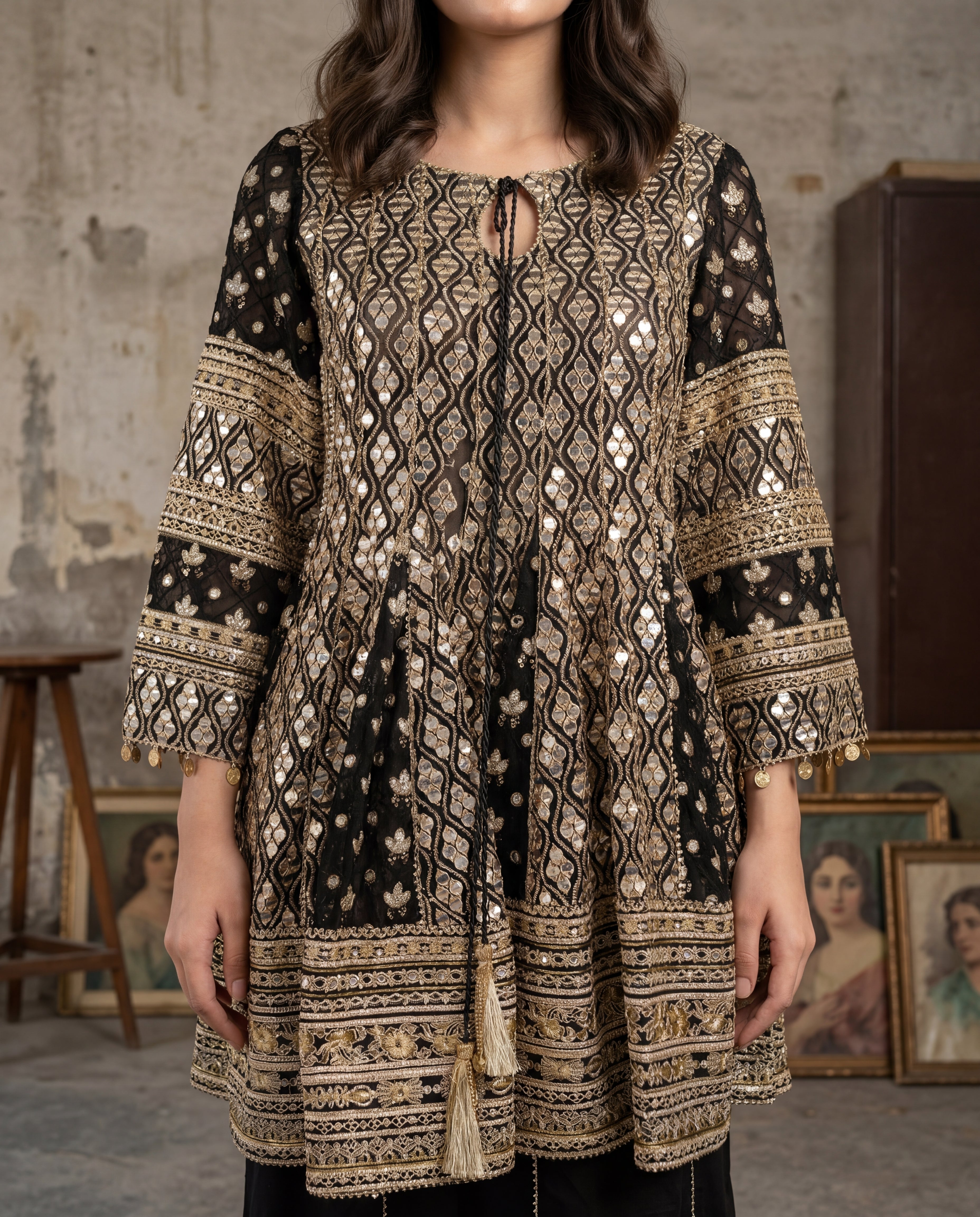 The Zariyah Mirror Peplum & Dhaka Ensemble