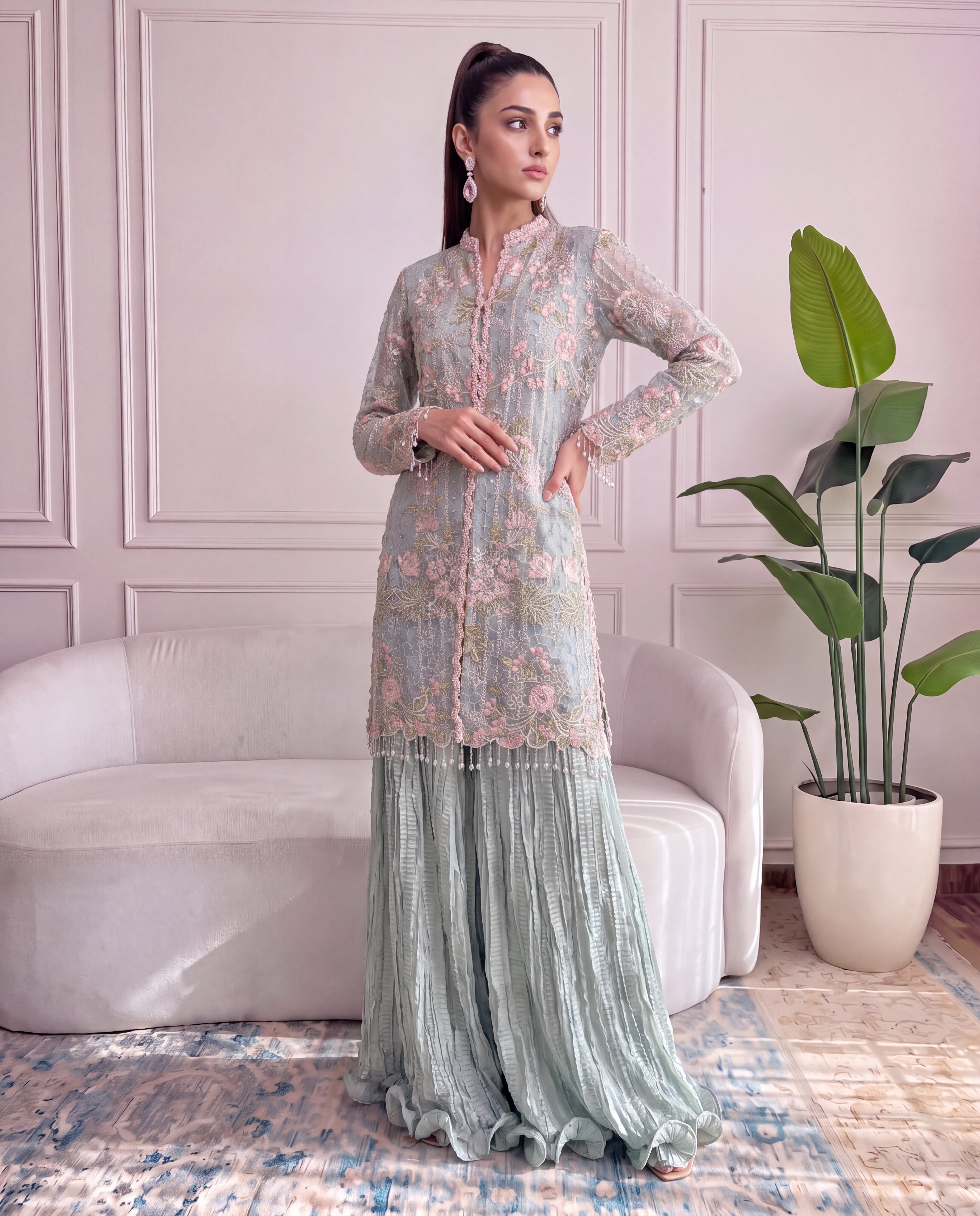 Unstitched Celadon Bloom