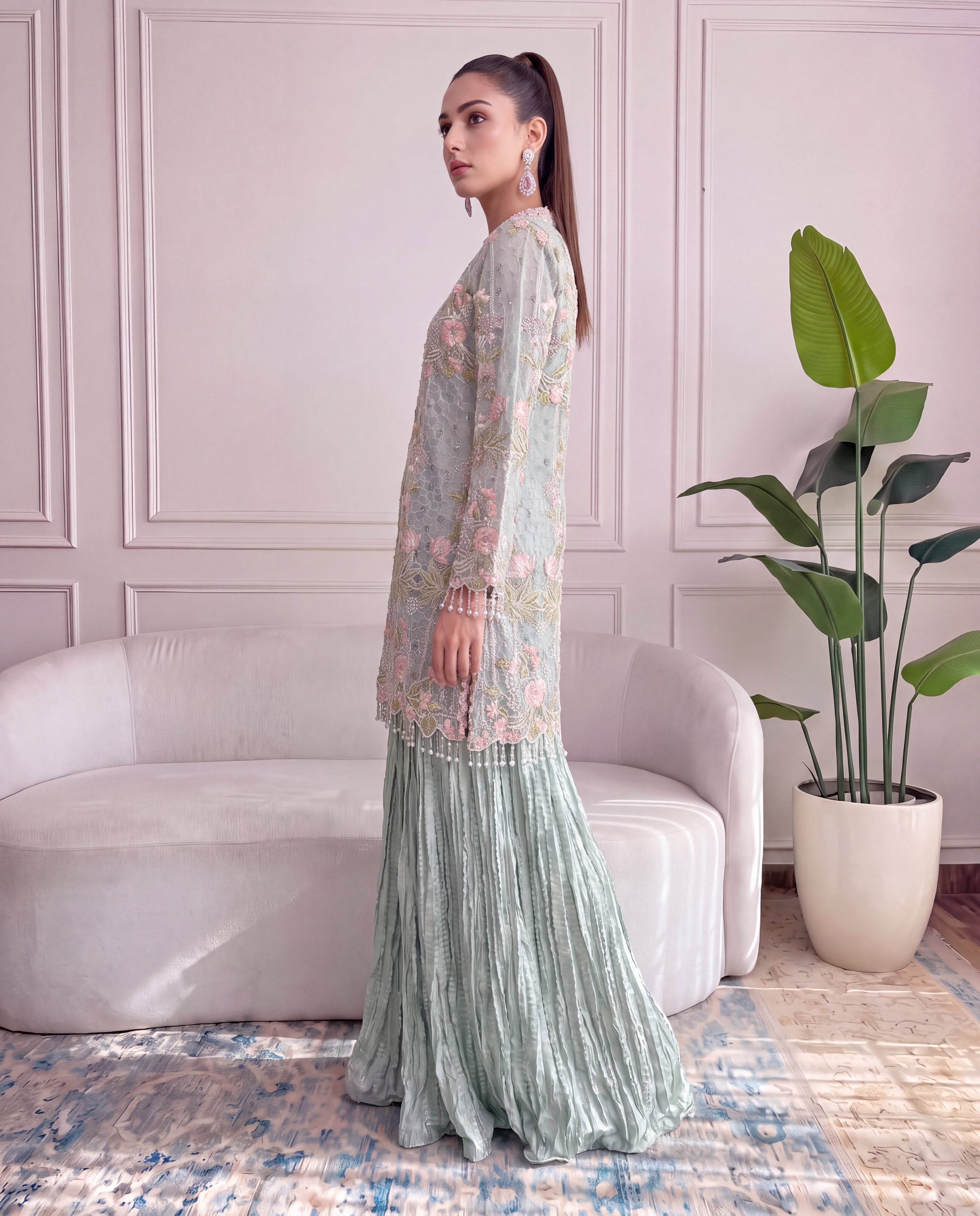 Unstitched Celadon Bloom