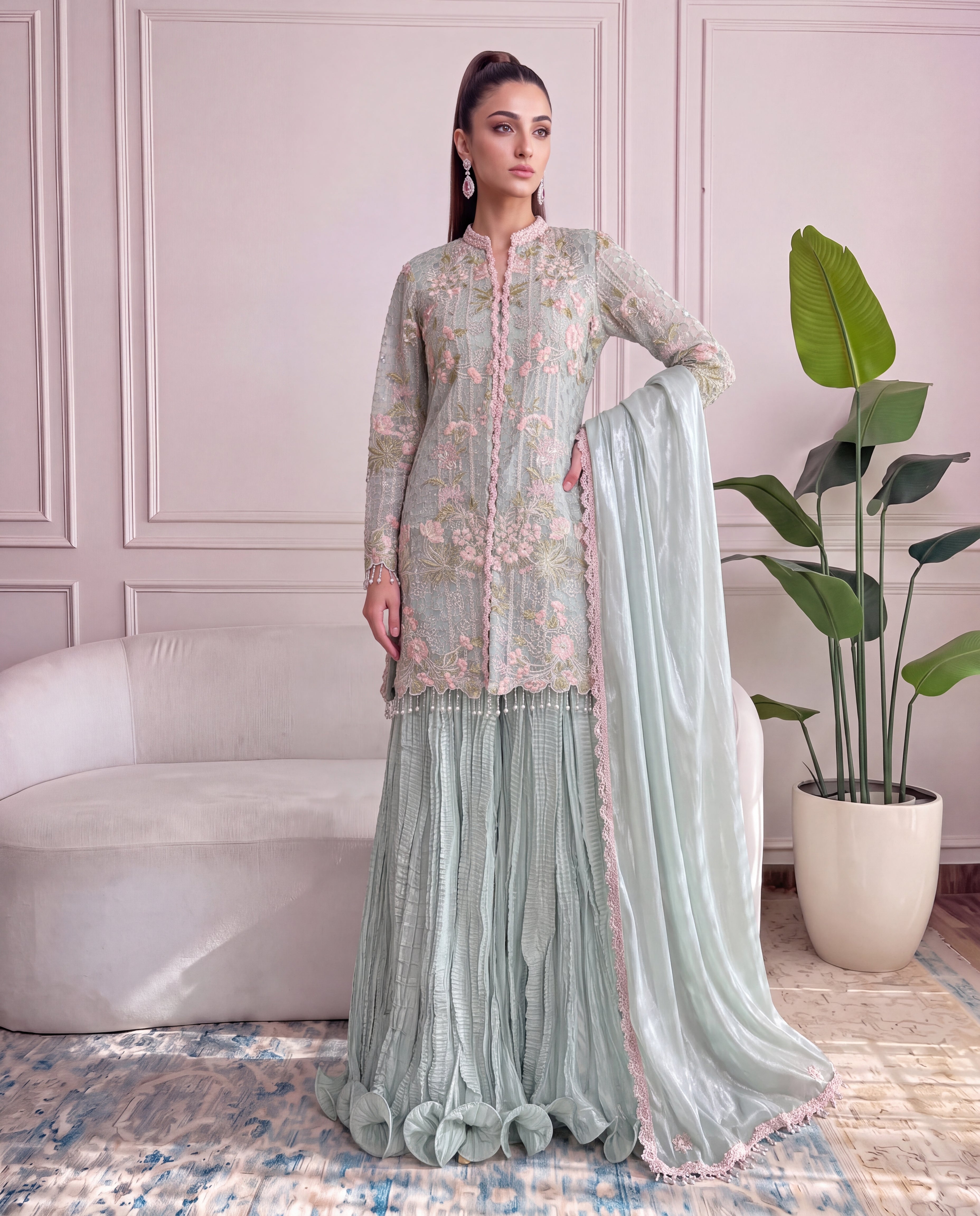 Unstitched Celadon Bloom
