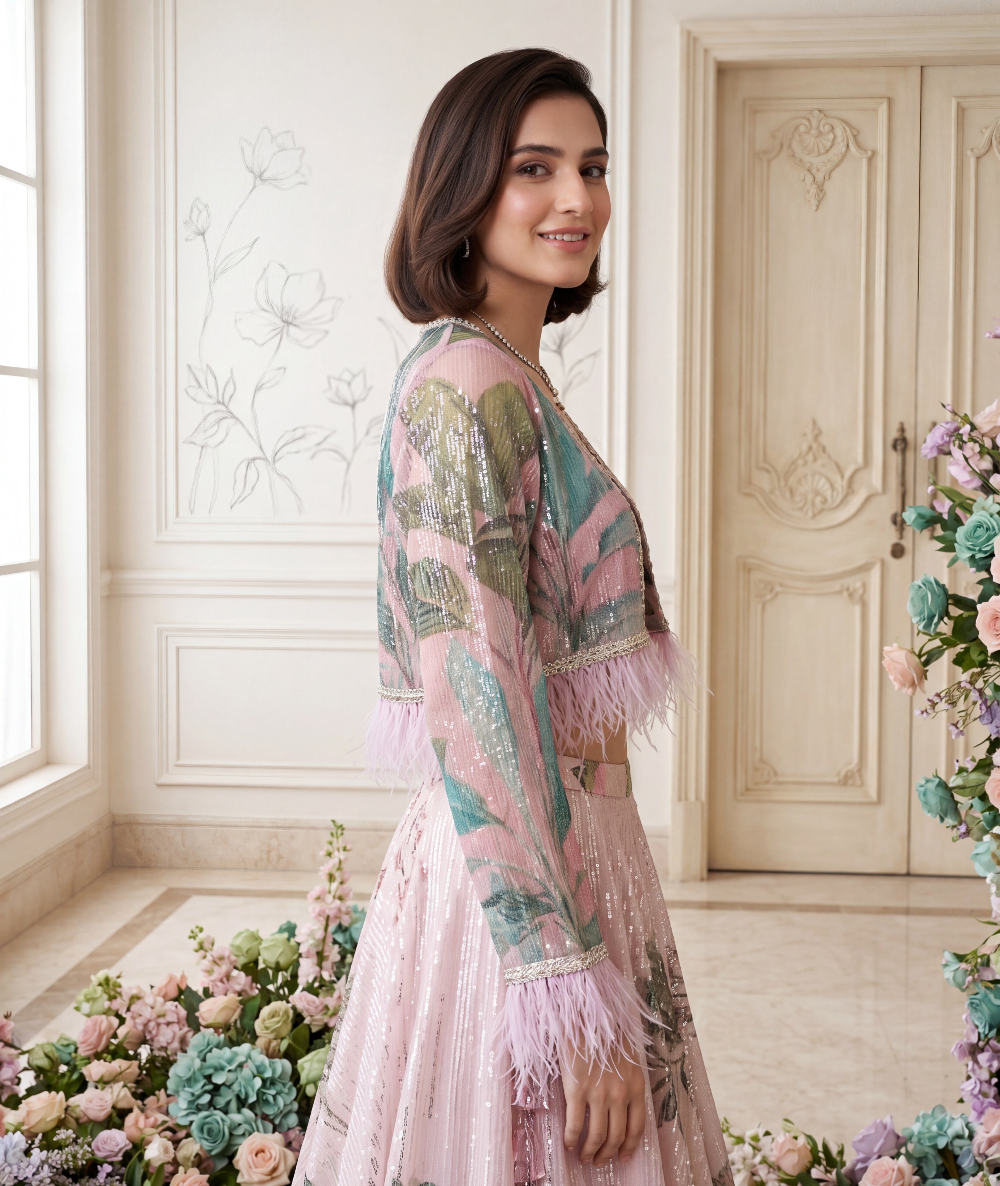 The Blush Radiance Sequin Lehenga Set