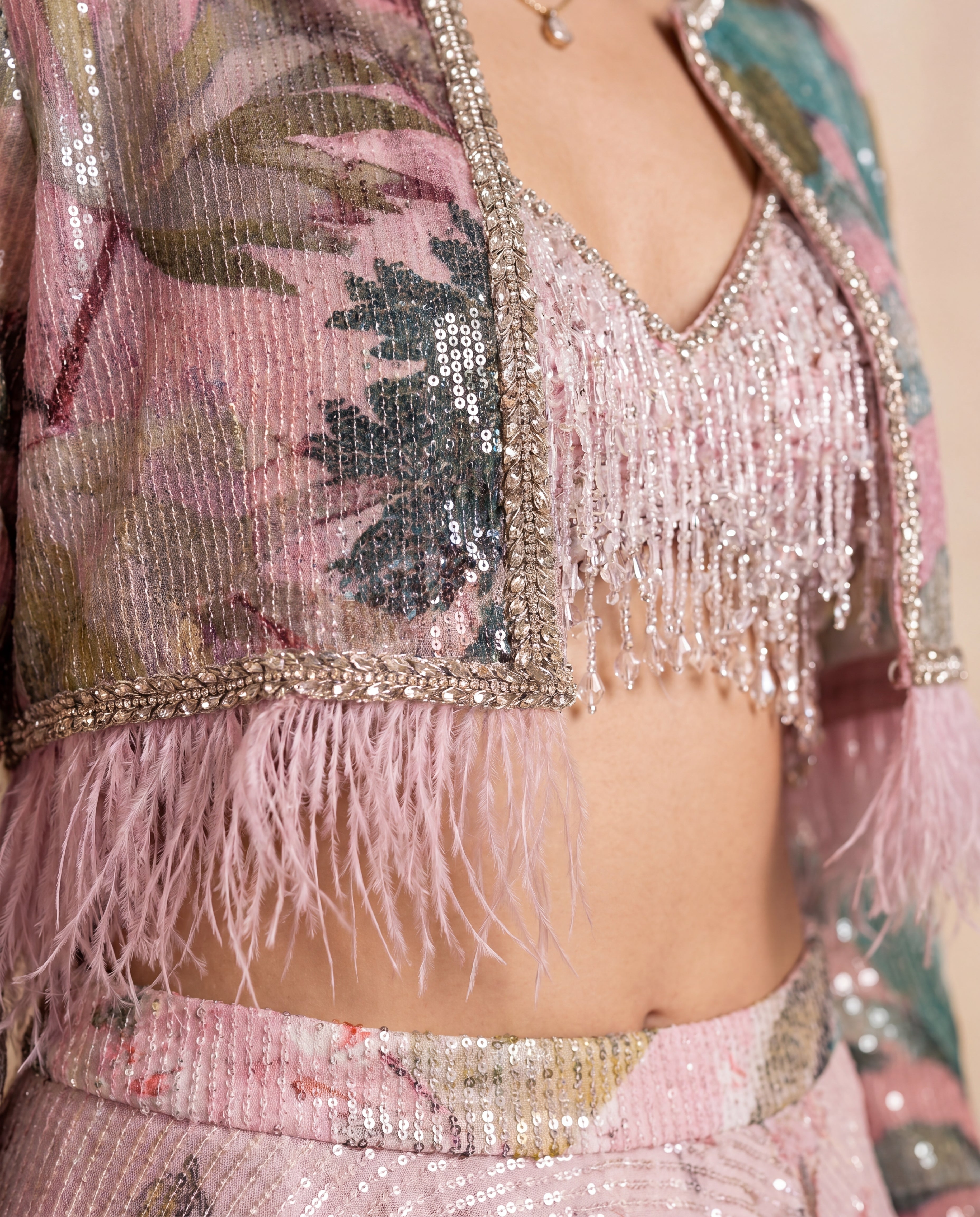 The Blush Radiance Sequin Lehenga Set