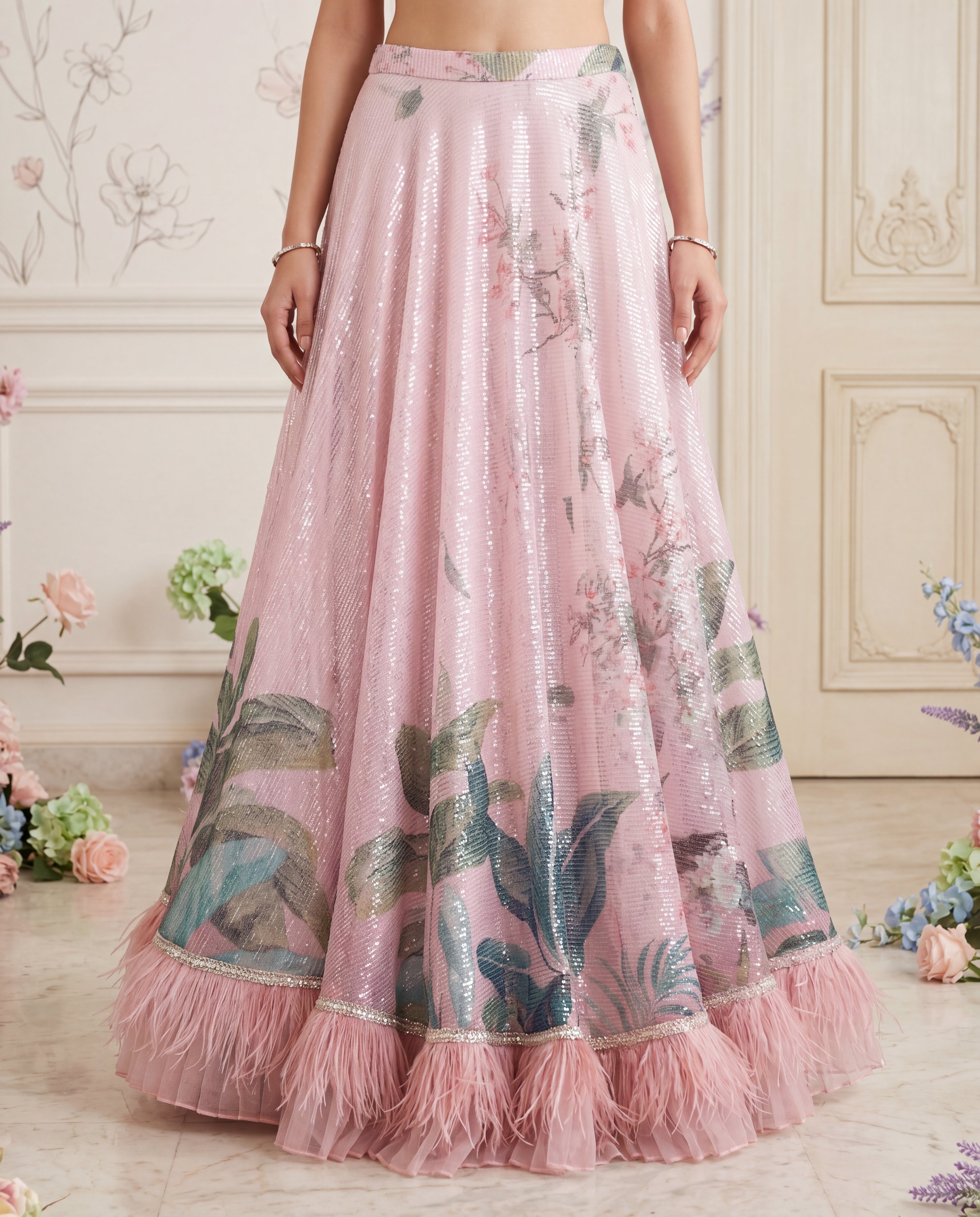 The Blush Radiance Sequin Lehenga Set