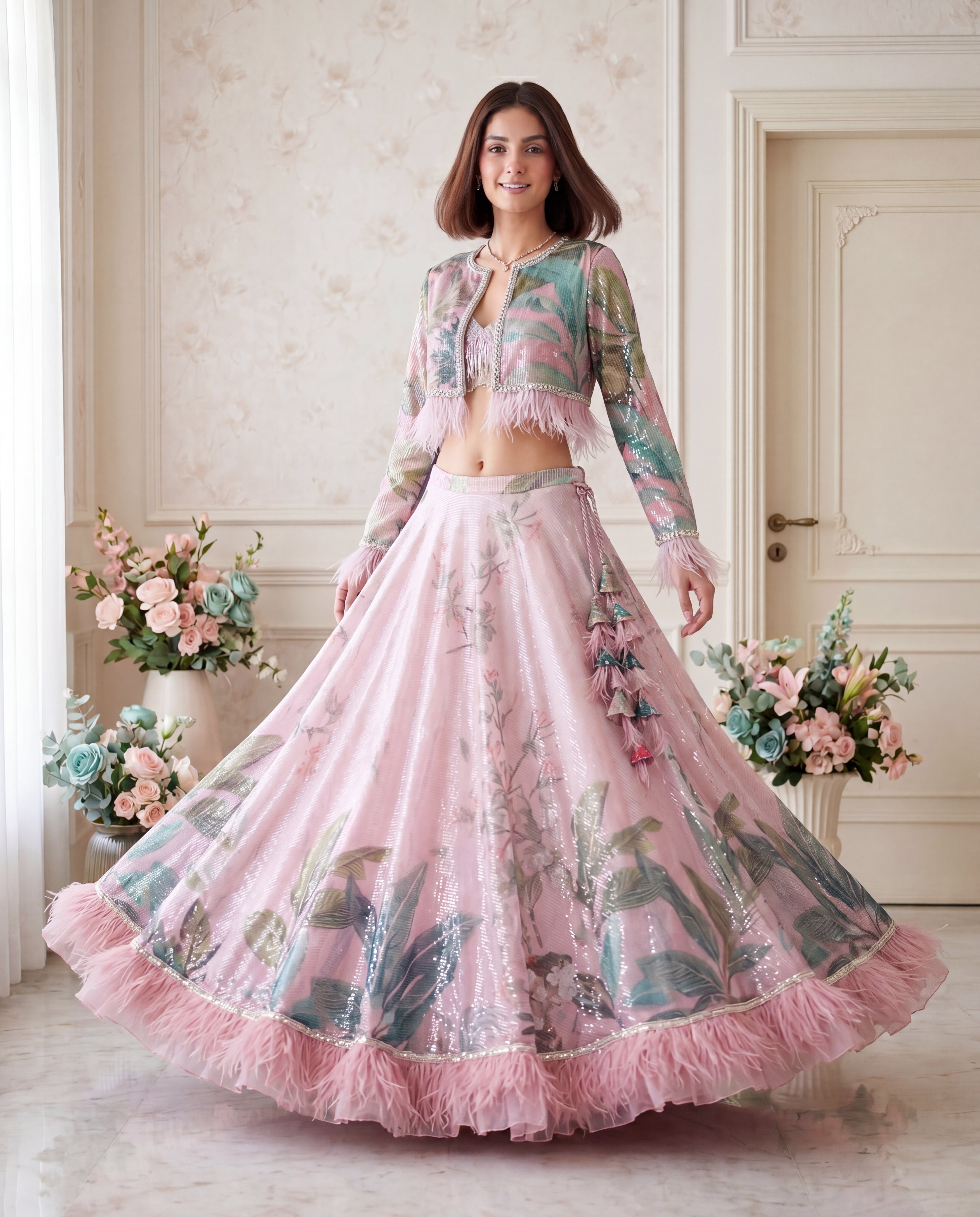 The Blush Radiance Sequin Lehenga Set