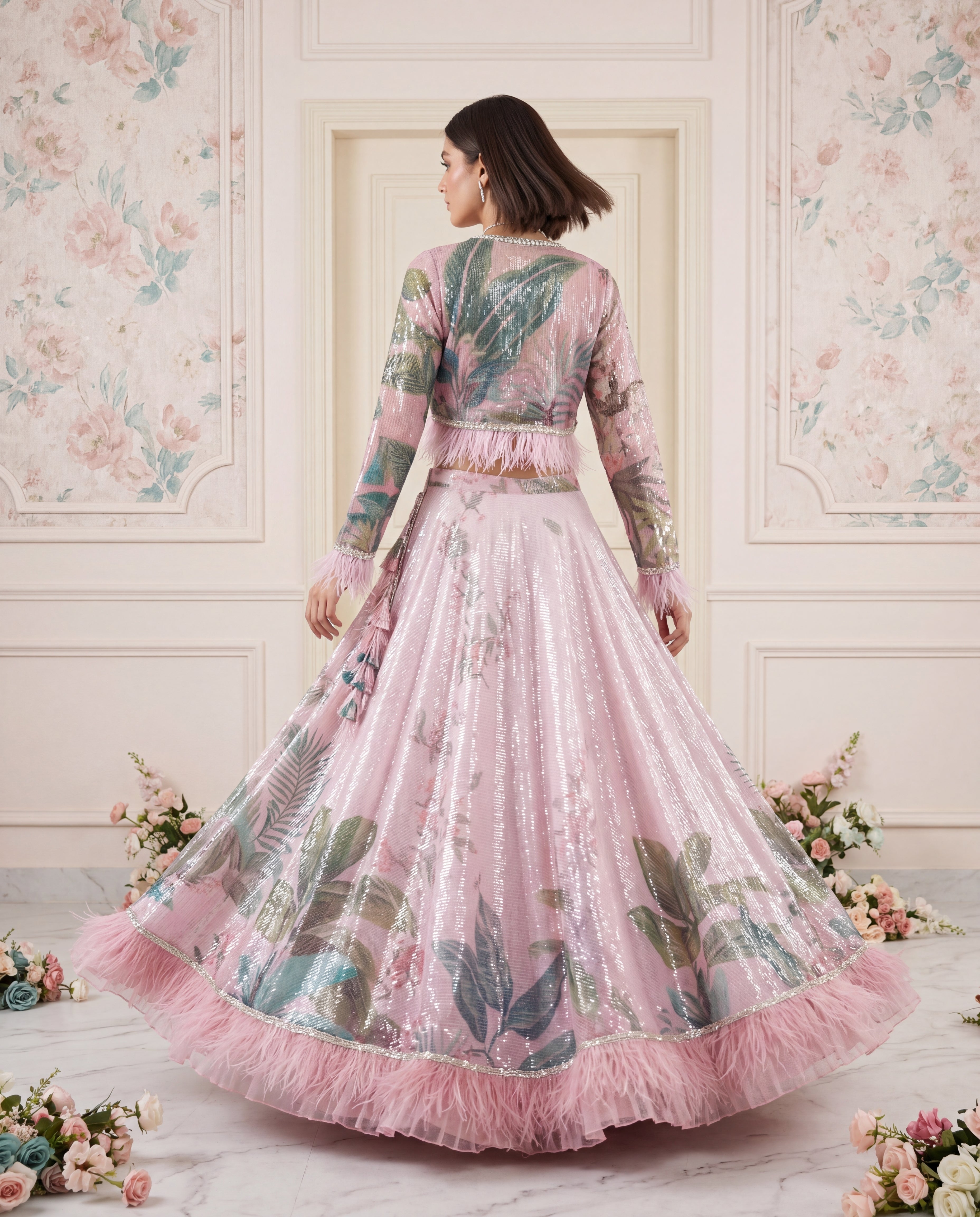 The Blush Radiance Sequin Lehenga Set