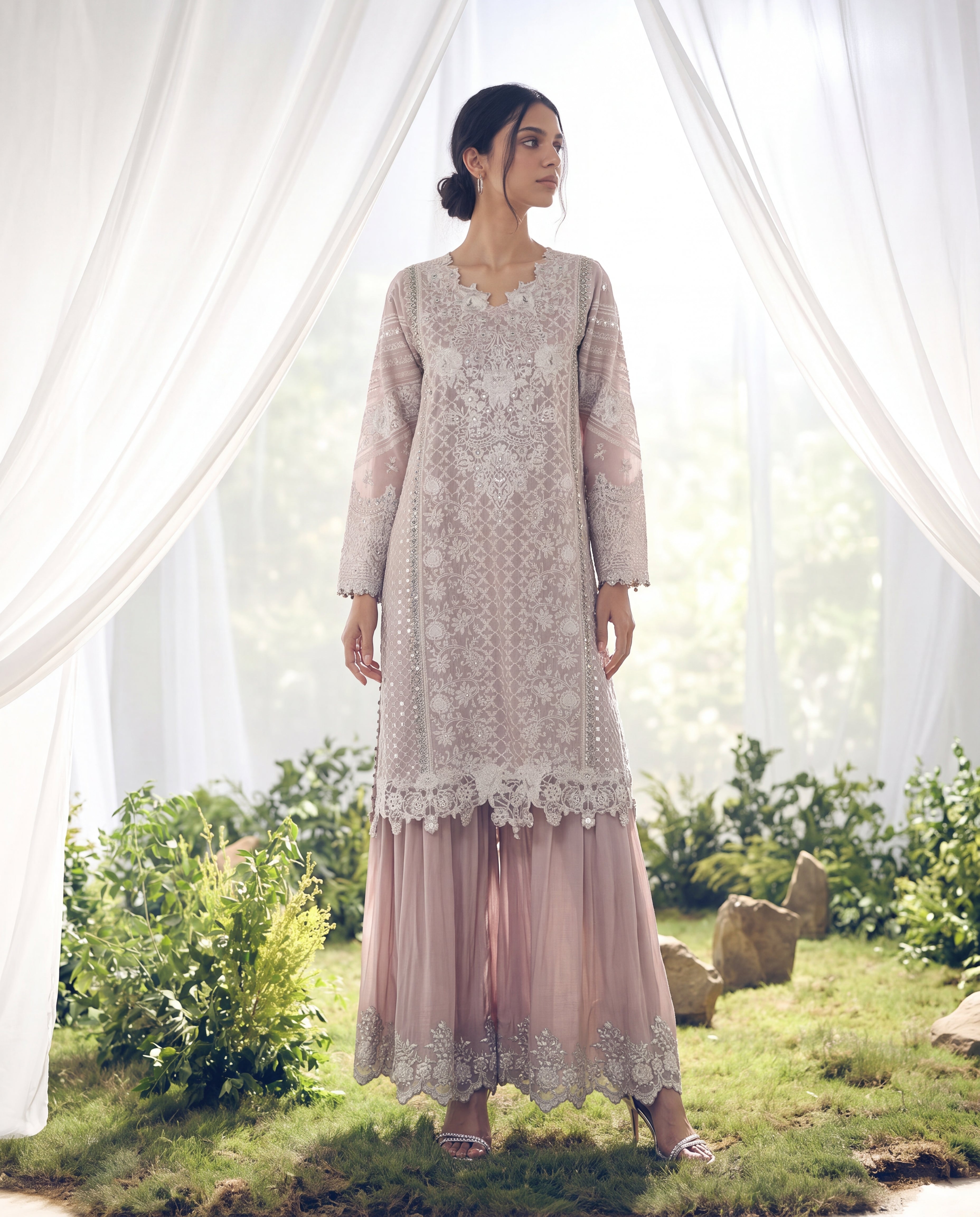 The Mauve Magic Dhaka Set