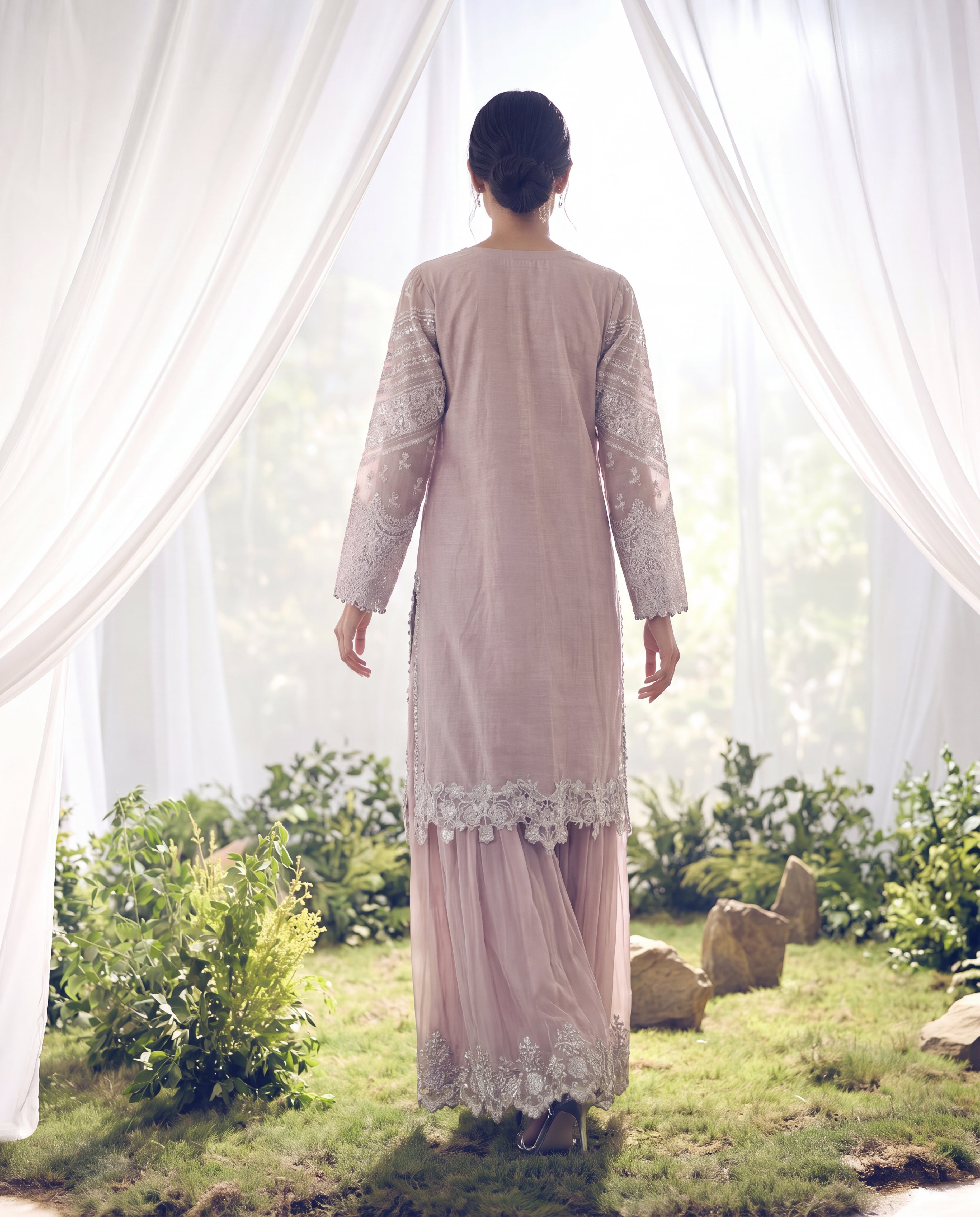 The Mauve Magic Dhaka Set