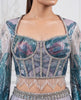 The Azure Orchid Corseted Lehenga Set
