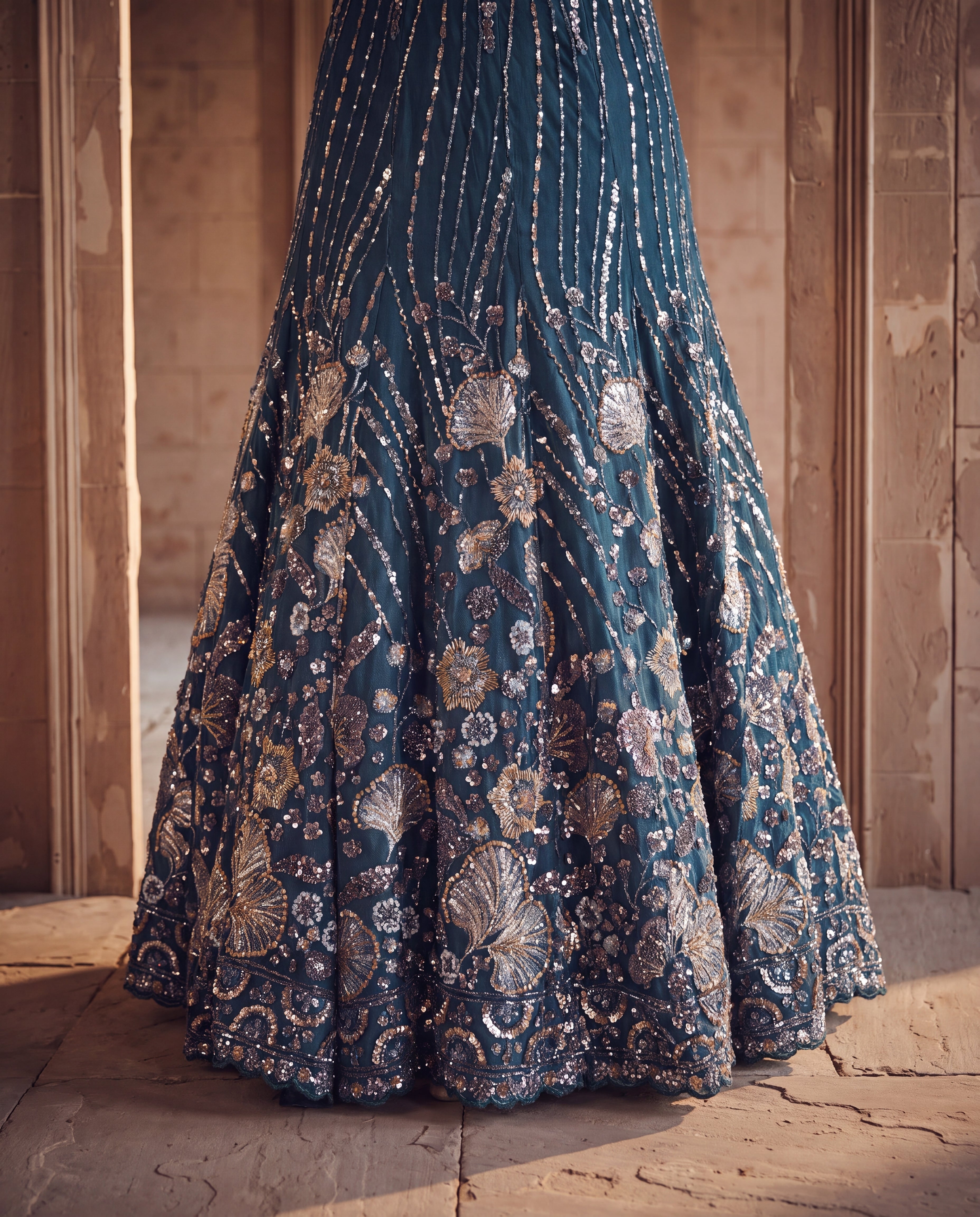 Unstitched The Midnight Monsoon Lehenga Set
