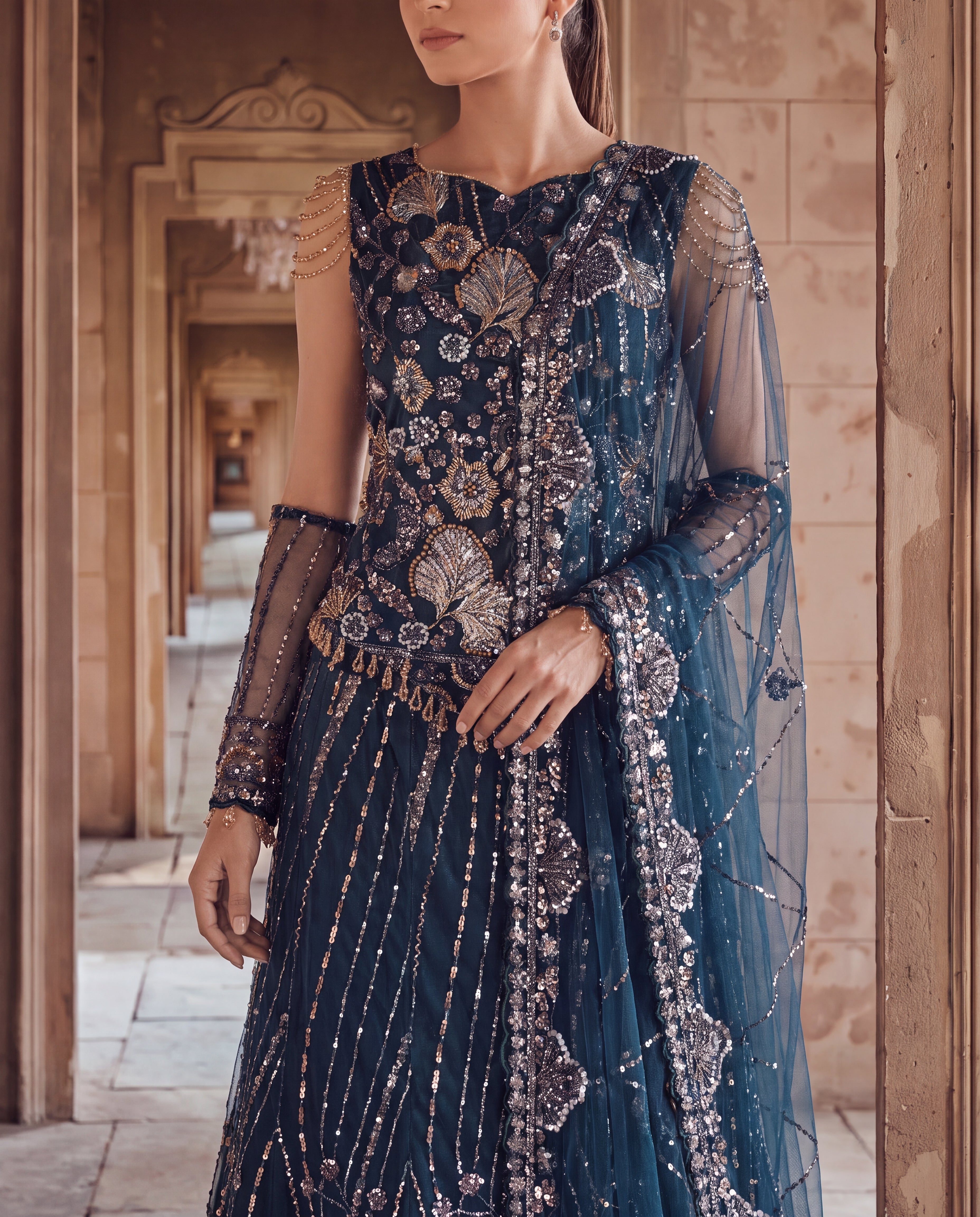 Unstitched The Midnight Monsoon Lehenga Set