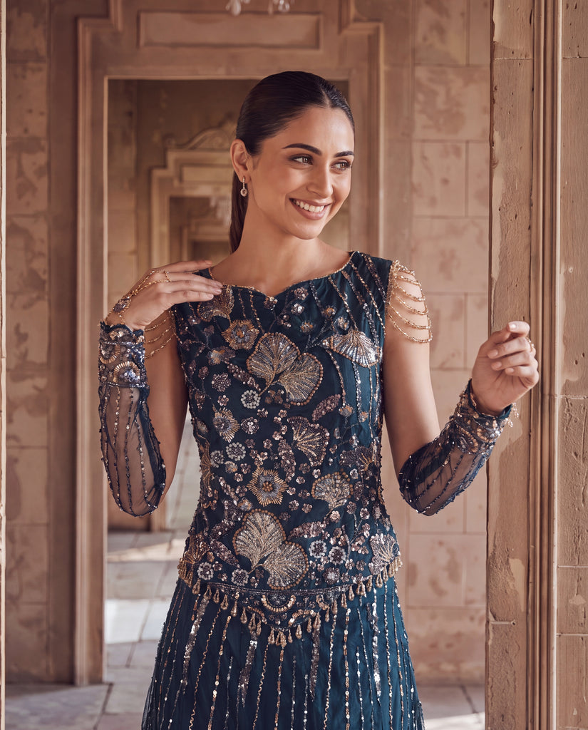Unstitched The Midnight Monsoon Lehenga Set