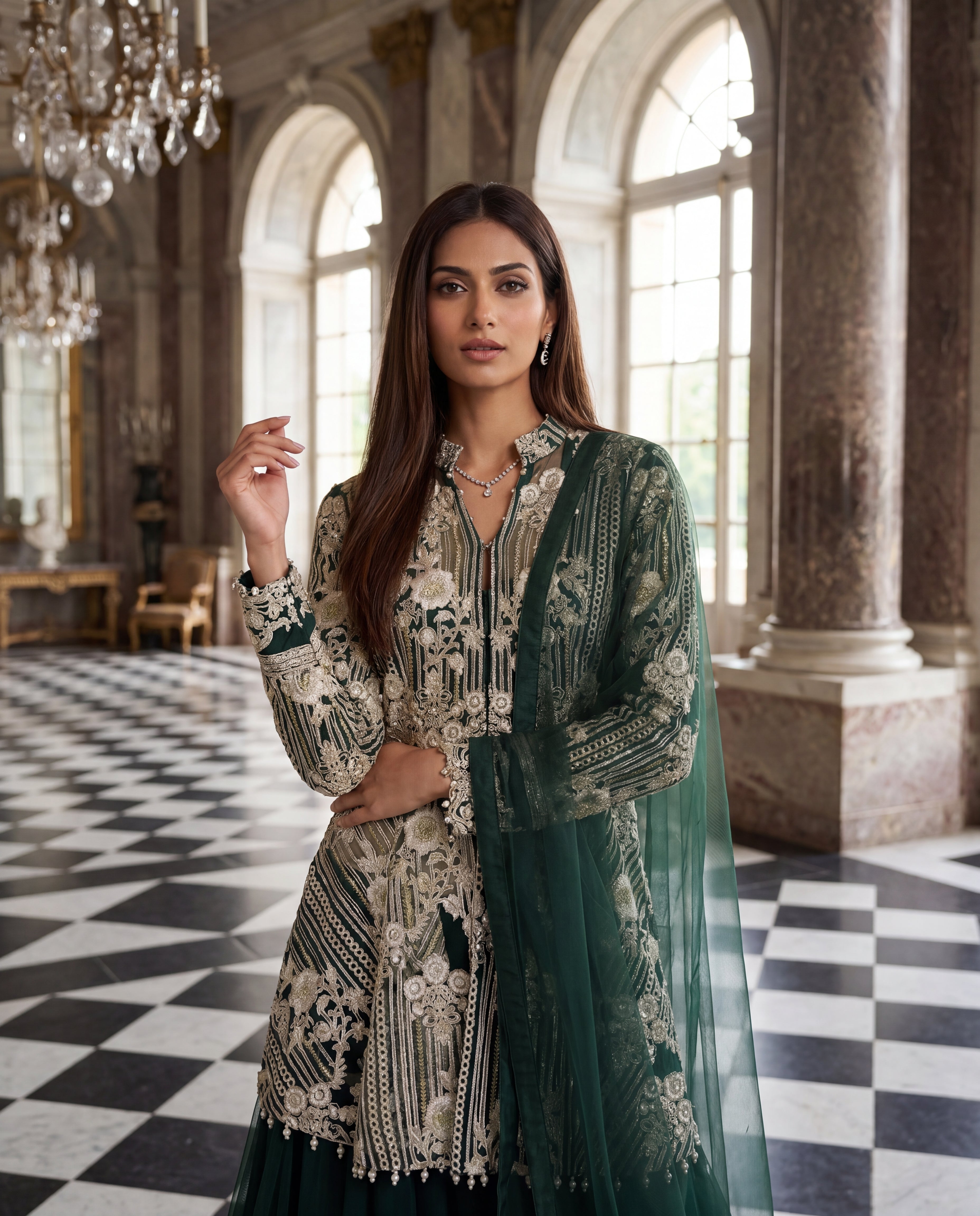 The Emerald Regal Jacket Lehenga Set