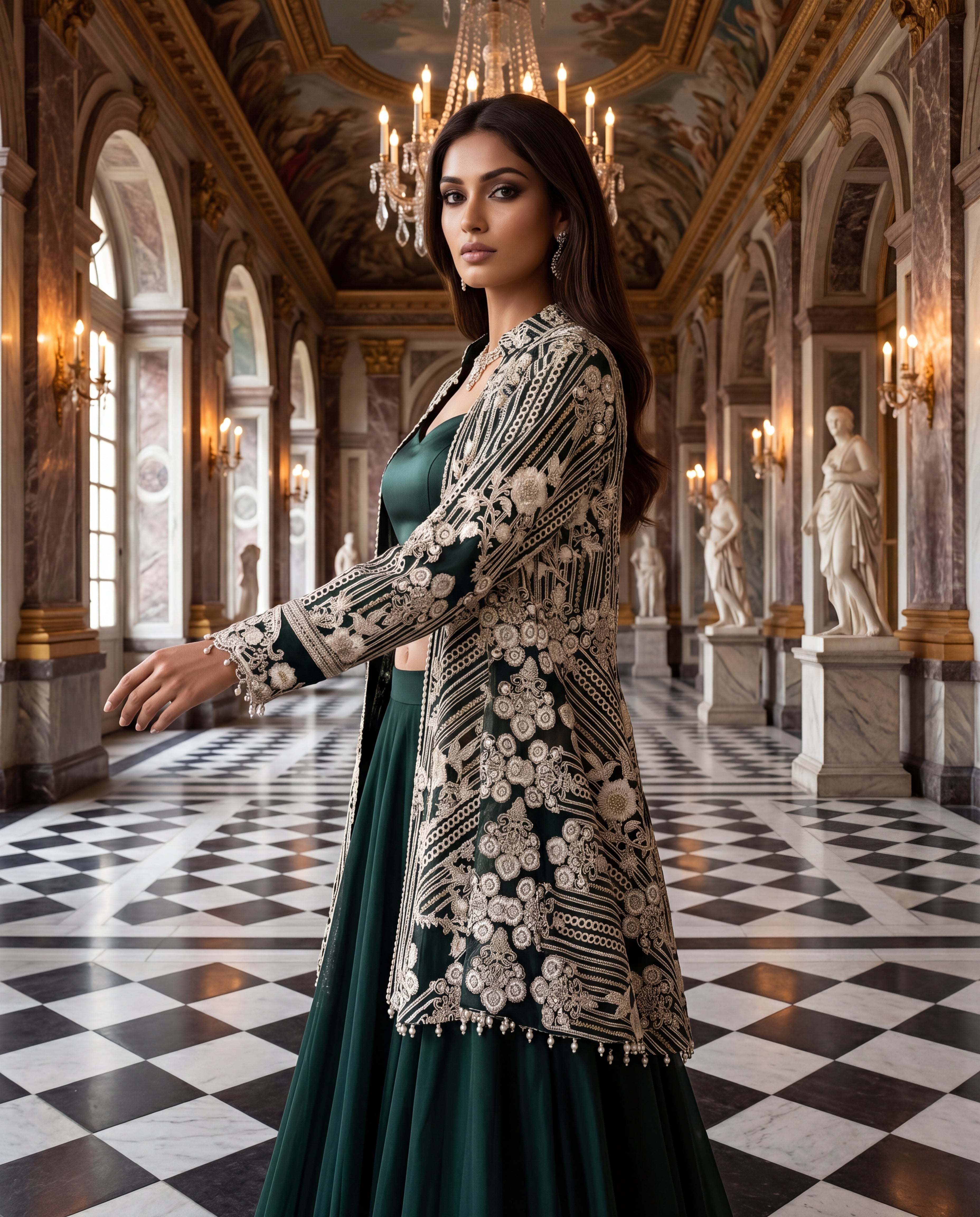 The Emerald Regal Jacket Lehenga Set