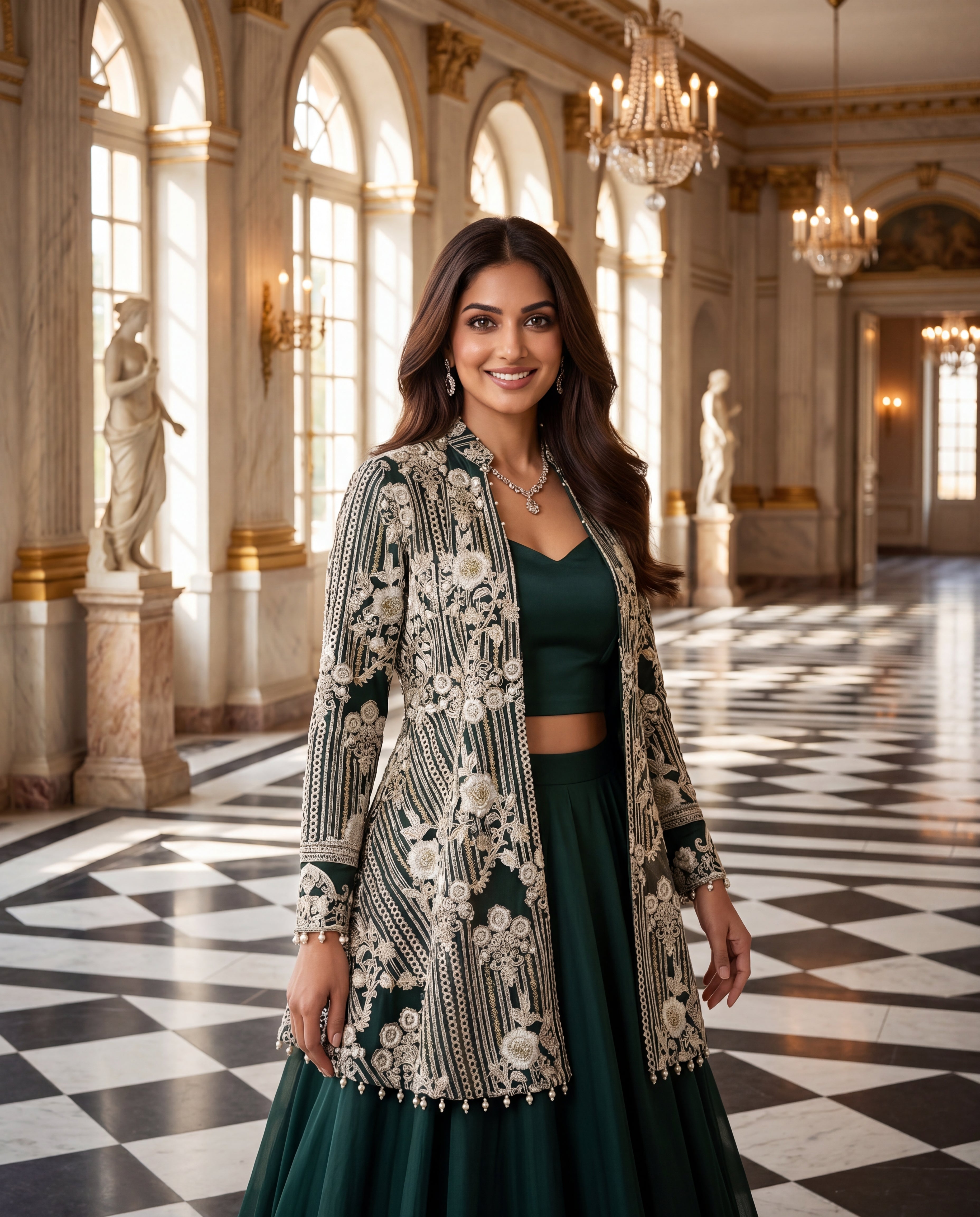 The Emerald Regal Jacket Lehenga Set