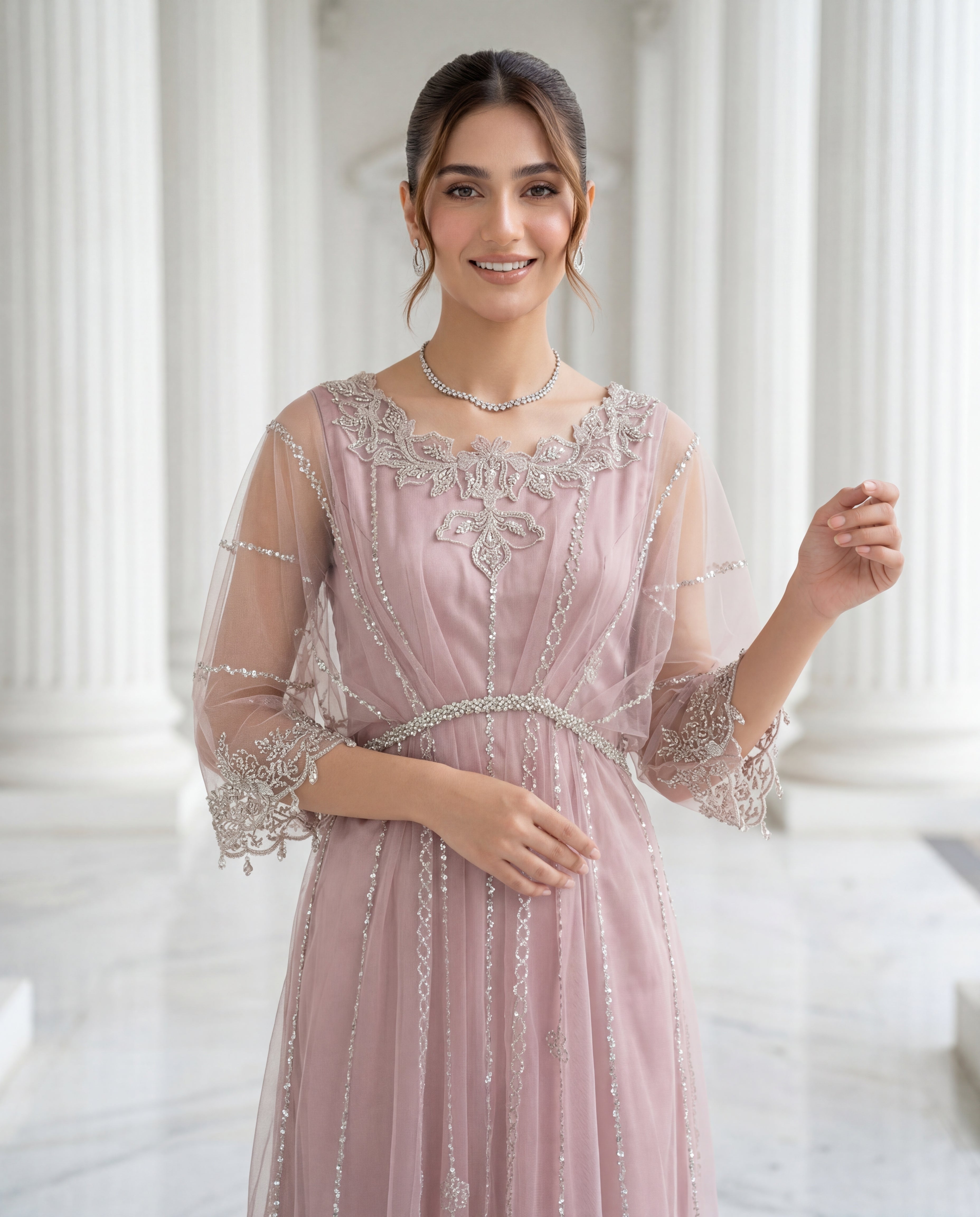 Rose Quartz Ethereal Tulle Gown