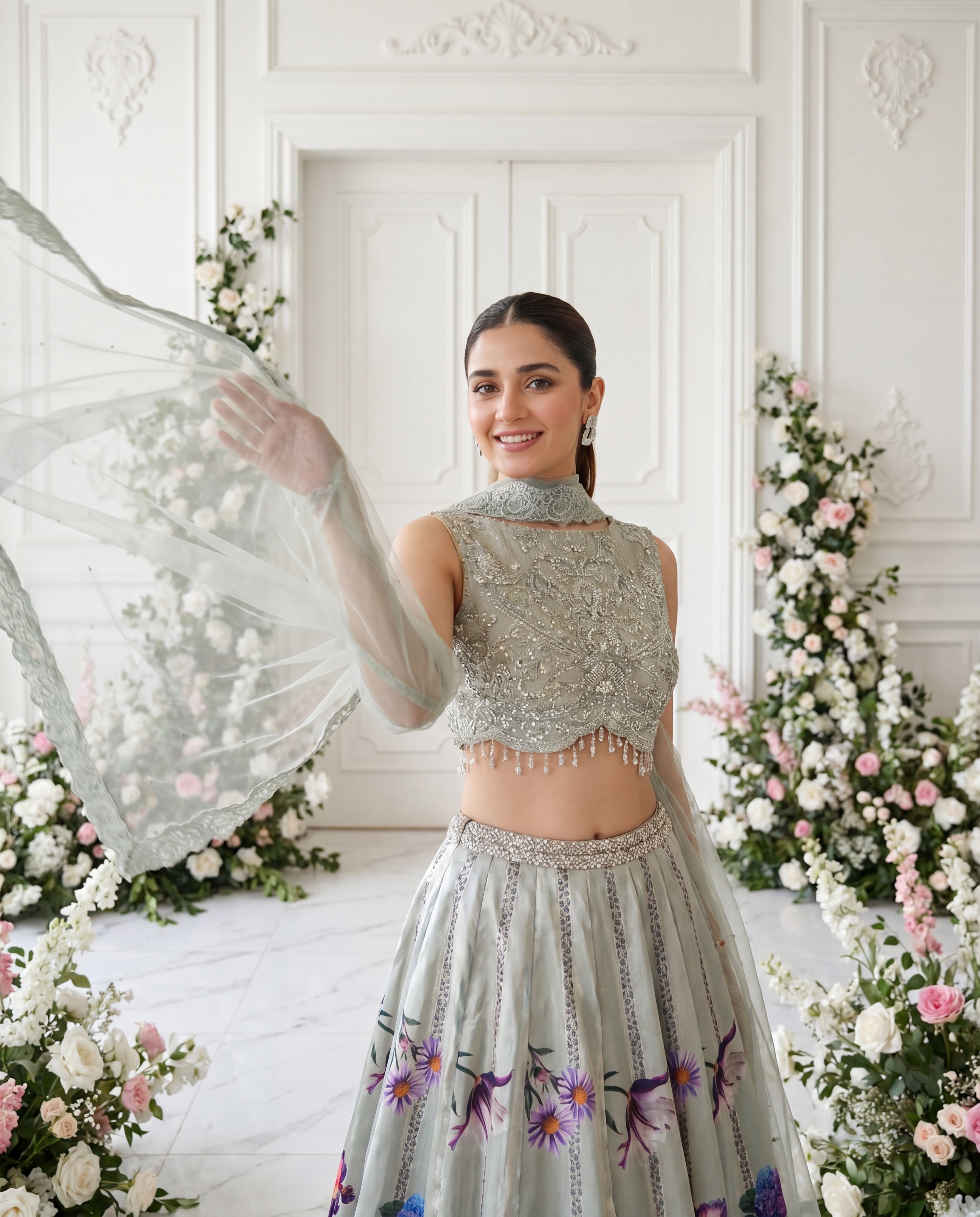 Unstitched The Mint Blossom Lehenga Set
