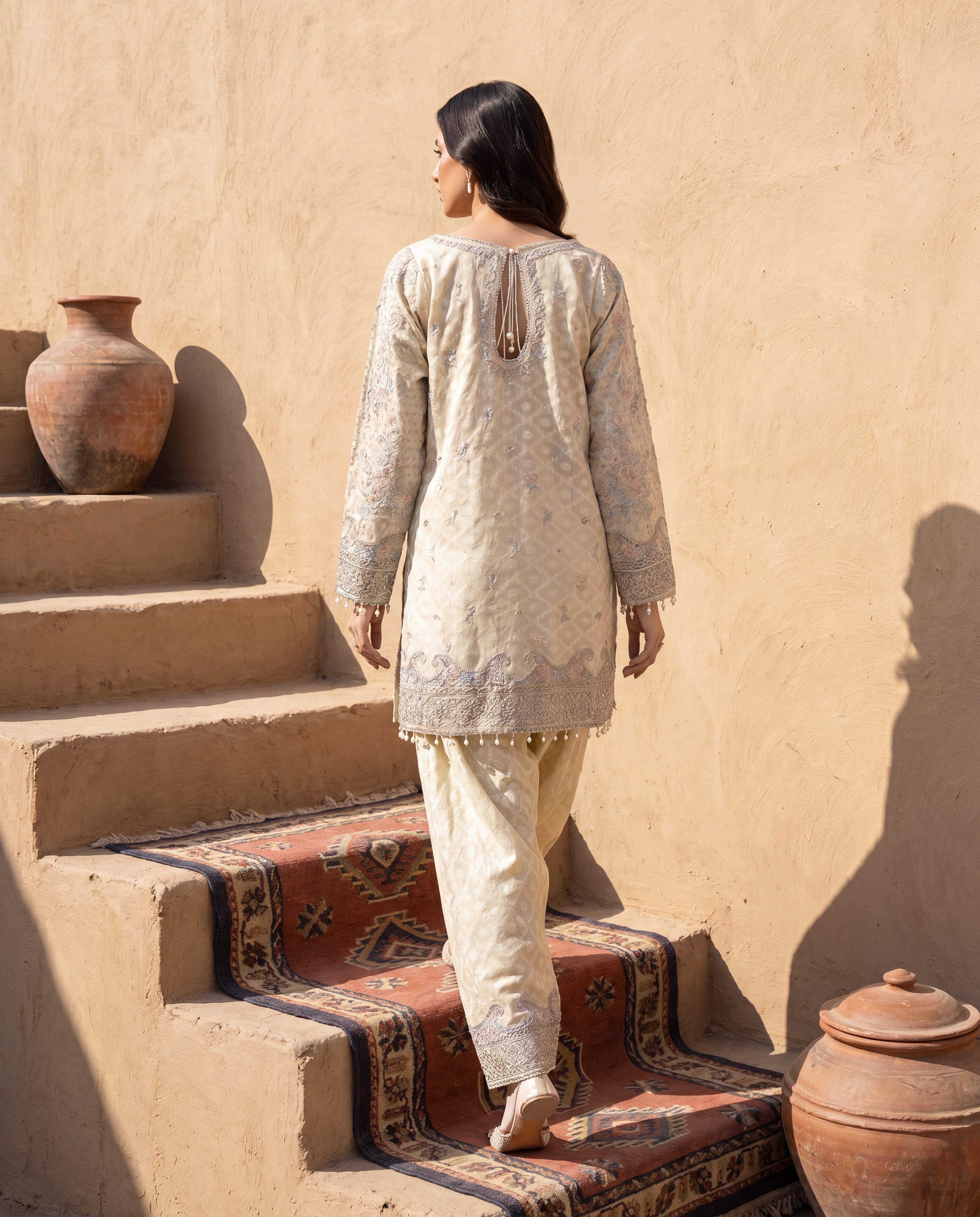 The Sage Whisper Embroidered Shalwar Kameez Set