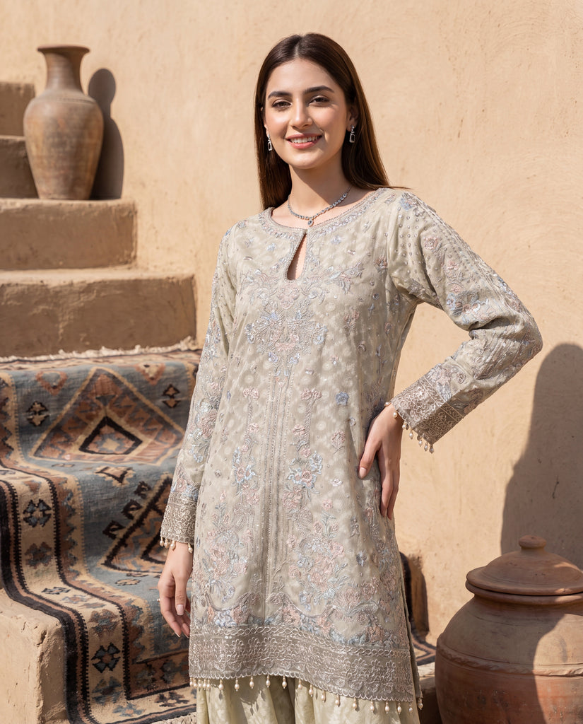 The Sage Whisper Embroidered Shalwar Kameez Set