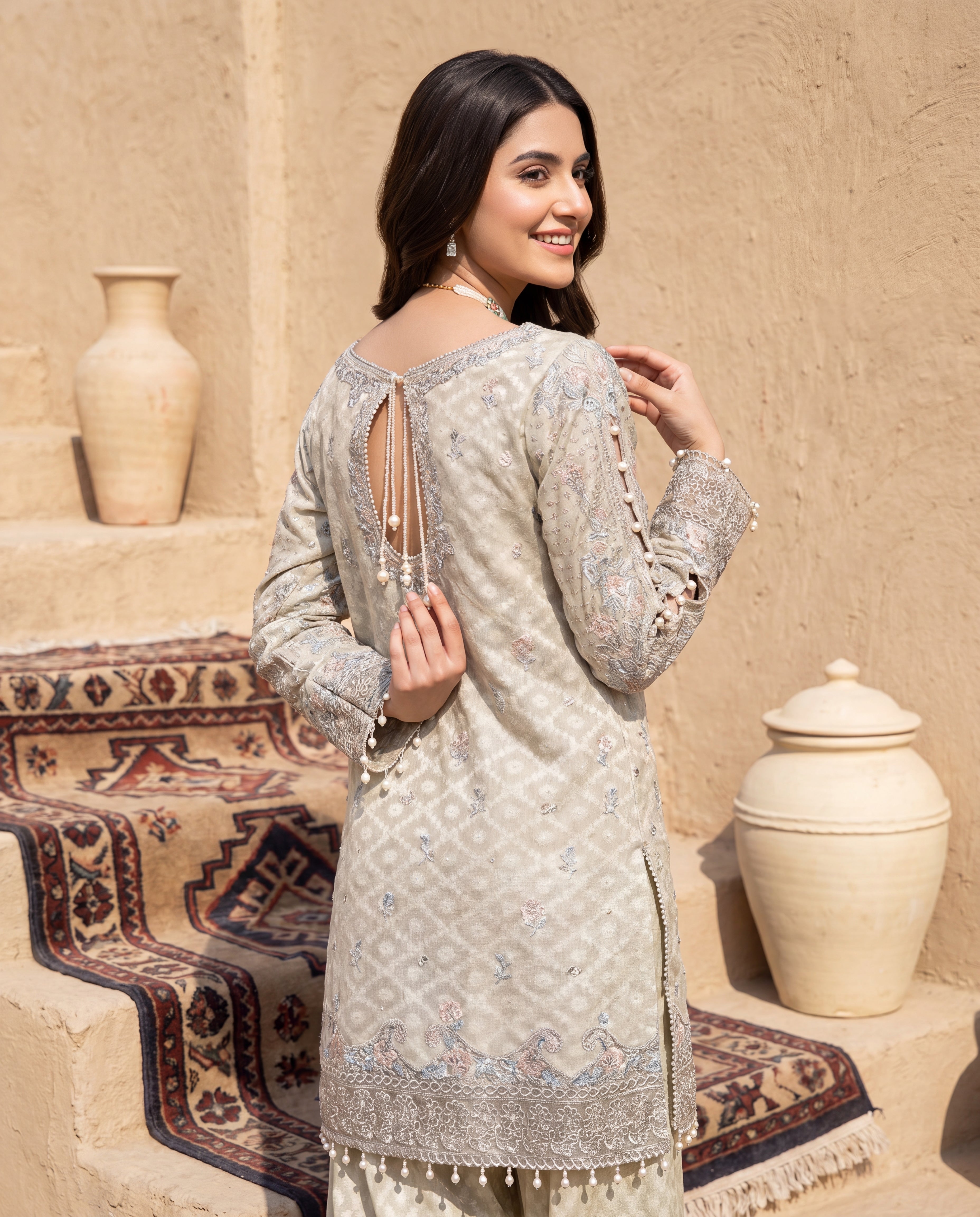 The Sage Whisper Embroidered Shalwar Kameez Set