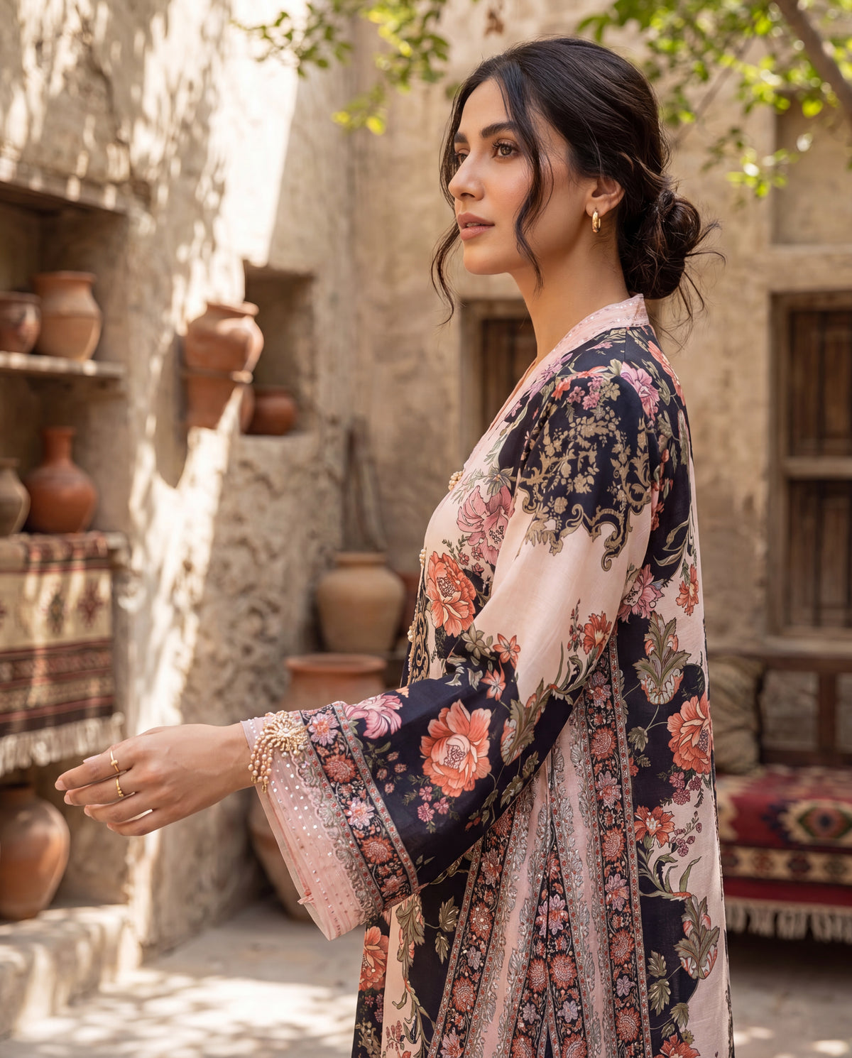 Rosewood Noir Kaftan (RTW 1PC)