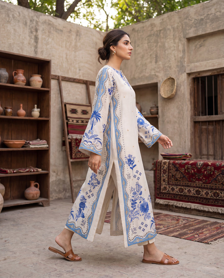 Ivory Azure kaftan (RTW 1PC)