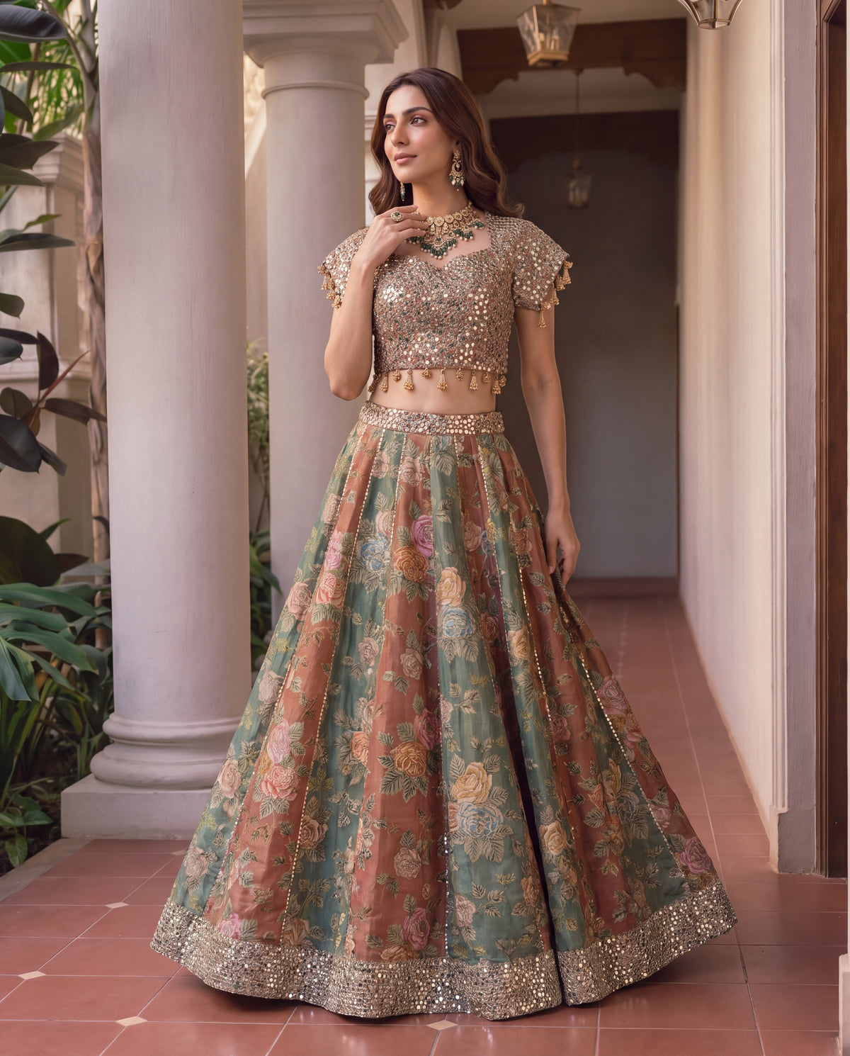 Zarnoor Floral Sheesha Lehenga Set
