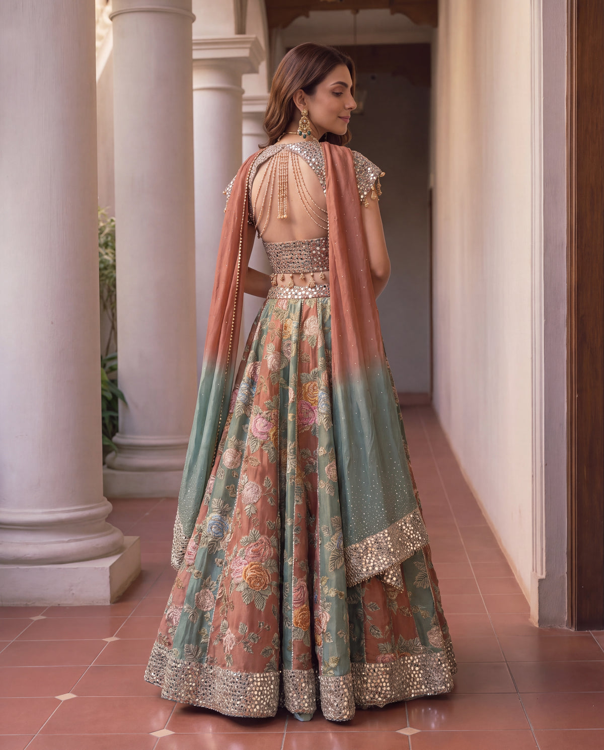 Zarnoor Floral Sheesha Lehenga Set